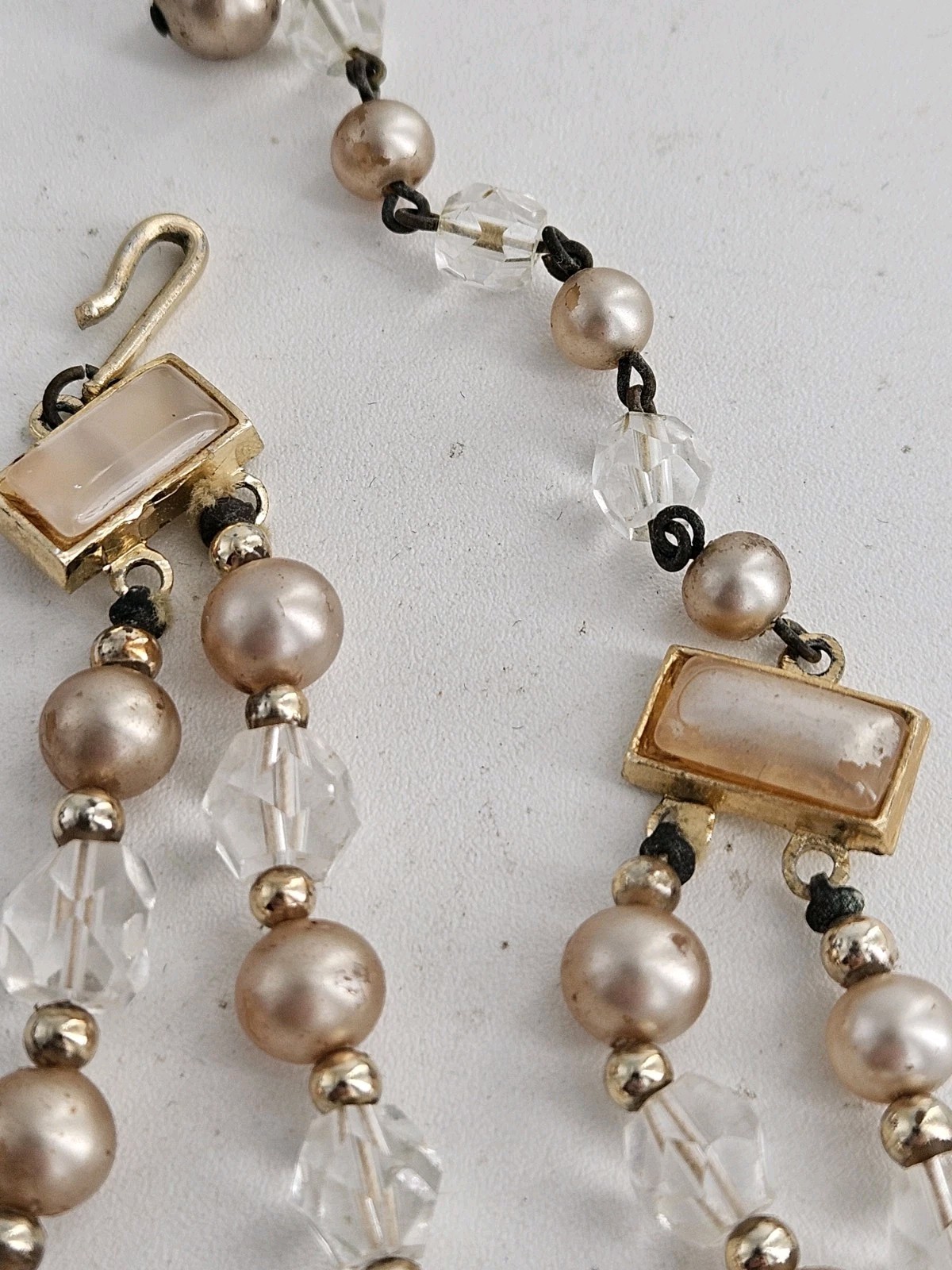 Vintage Estate Multi Strand Beaded Necklace Lot Mixed Materials And Styles