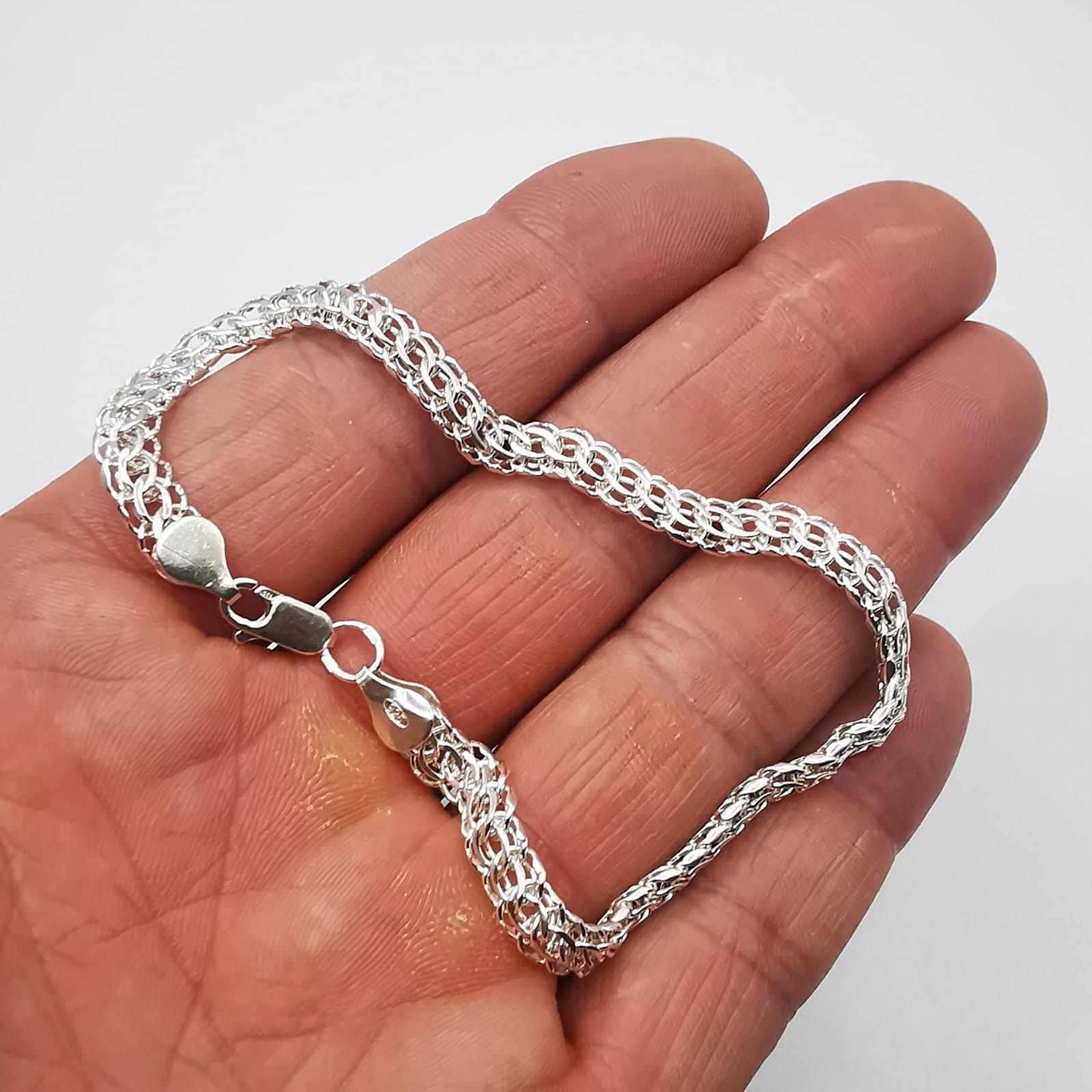 Vintage Sterling Silver Handmade Bracelet 8.86 in (22.5 cm) 0.30 oz (8.50g)