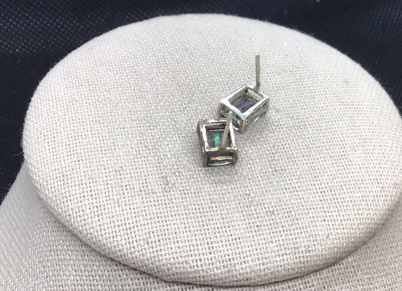 Vintage Sterling Slver 925 Mystic Topaz Stud Earrings X351