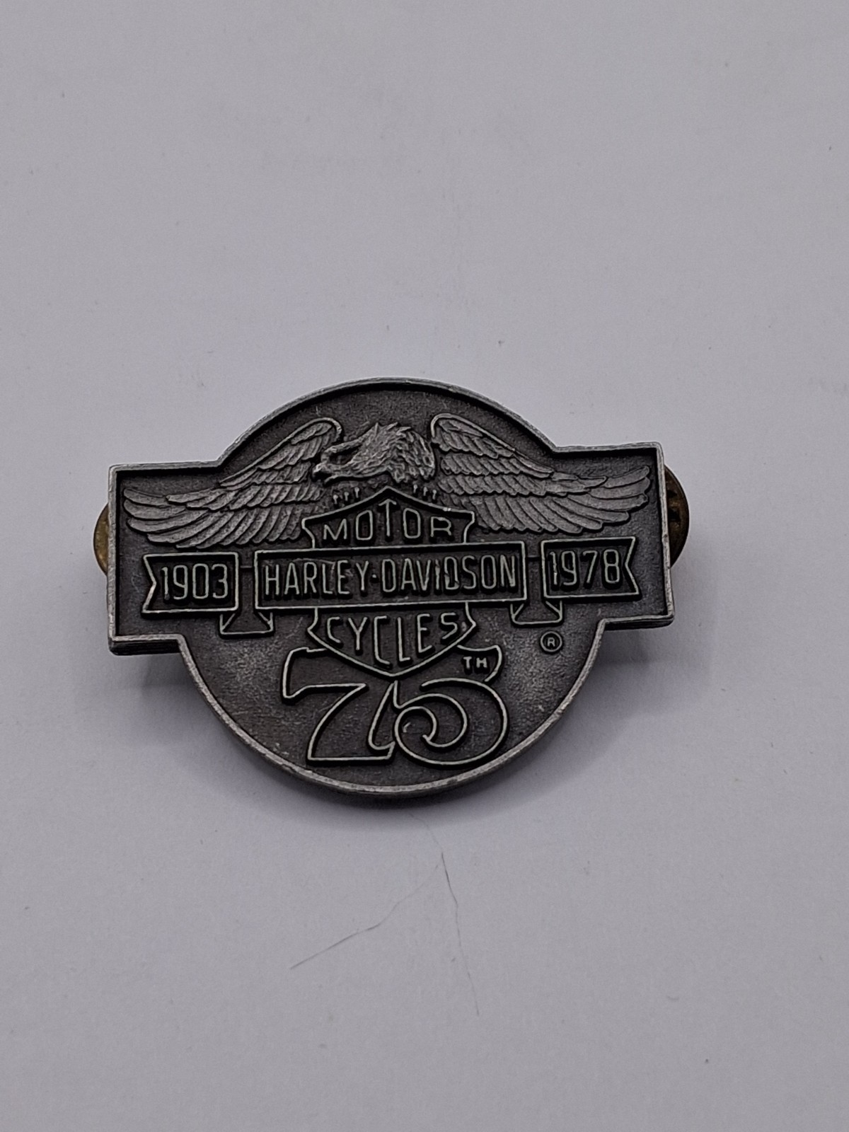 Harley Davidson 75th Anniversary Pin 1978 Vintage New Never used.