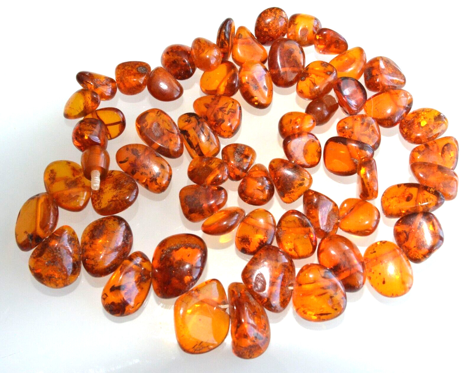 ✅60cm = 54gr RUSSIAN SOVIET BALTIC AMBER BEAD NECKLACE 琥珀 BRACELET STONE PENDANT