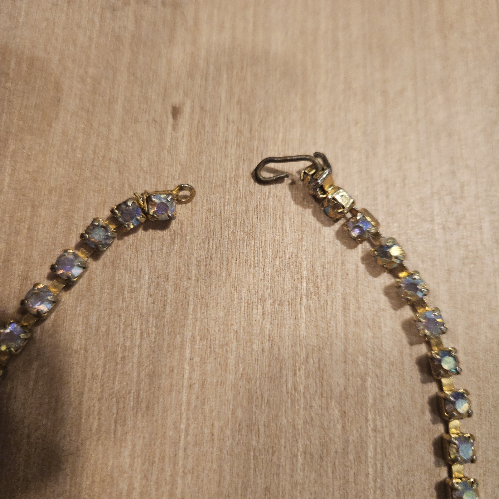 Vintage Garnet Drippy Bib Necklace Aurora Borealis Crystal Valentine Runway