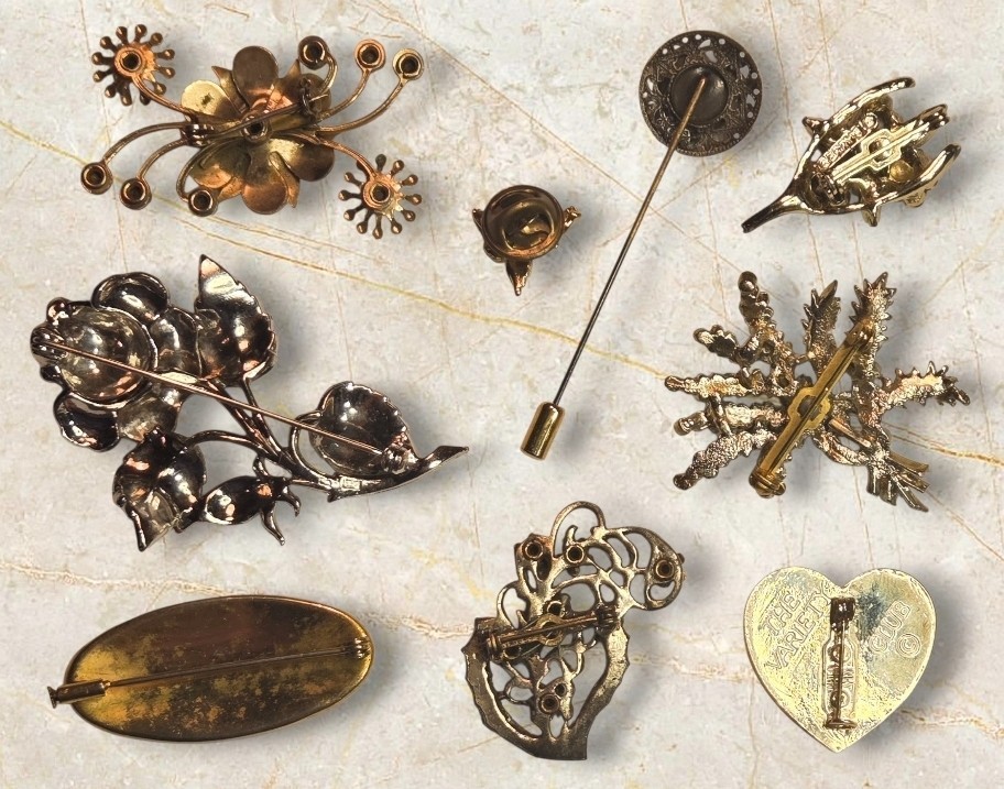 SWEETHEART LOT! 36-Pc Vintage Jewelry Heart Sterl Rings Trinket Dish Signed Avon