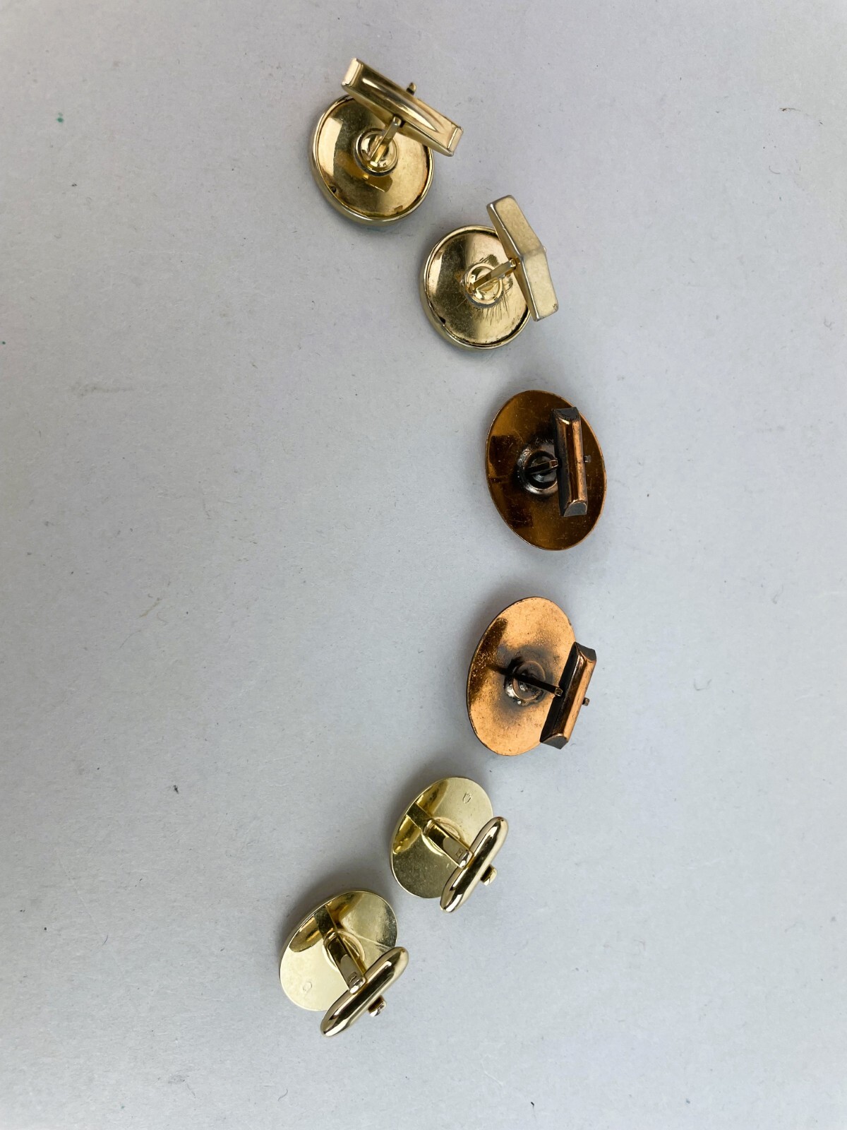VTG LOT Of 3 Gold Plate metal cufflinks MIXED LOT, m5