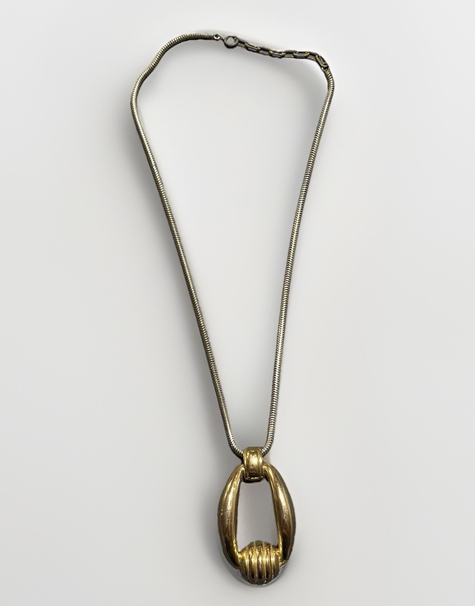 Grosse Germany Vintage 1971 Dior Designer Gold Tone Costume Necklace Pendant