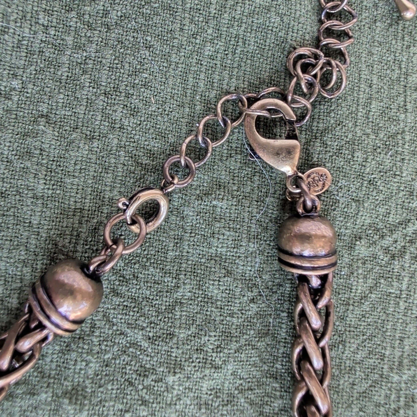 PREMIER DESIGNS Wheat Chain Necklace VTG Brass Tone 16+4″ Thick Cable