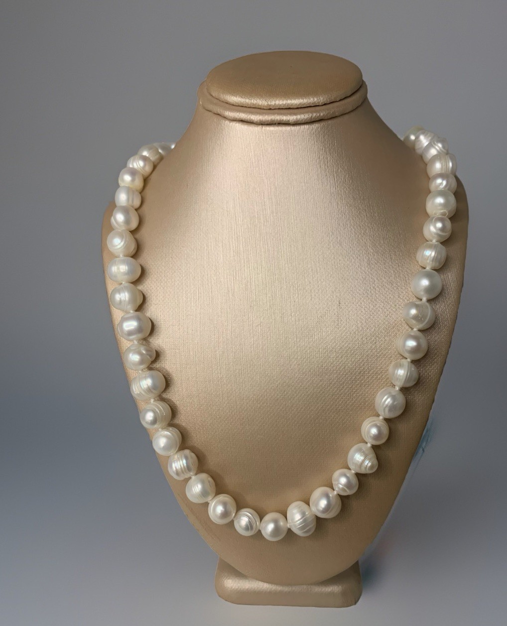 VTG Genuine Natural Freshwater Pearl 925 Sterling Silver Clasp Necklace 45cm