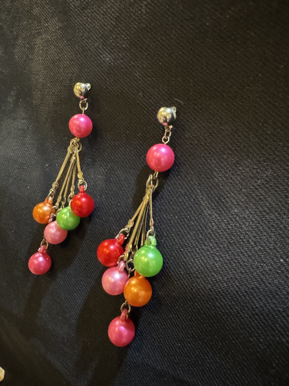 Mod MCM Pink Ball Drop Dangle Vintage Post Earrings 1950’s 1960’sBeautiful & Fun