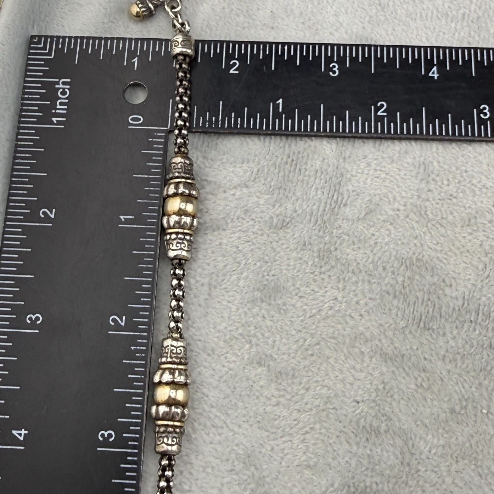 Vintage Bracelet Silver Tone Popcorn Chain 7”