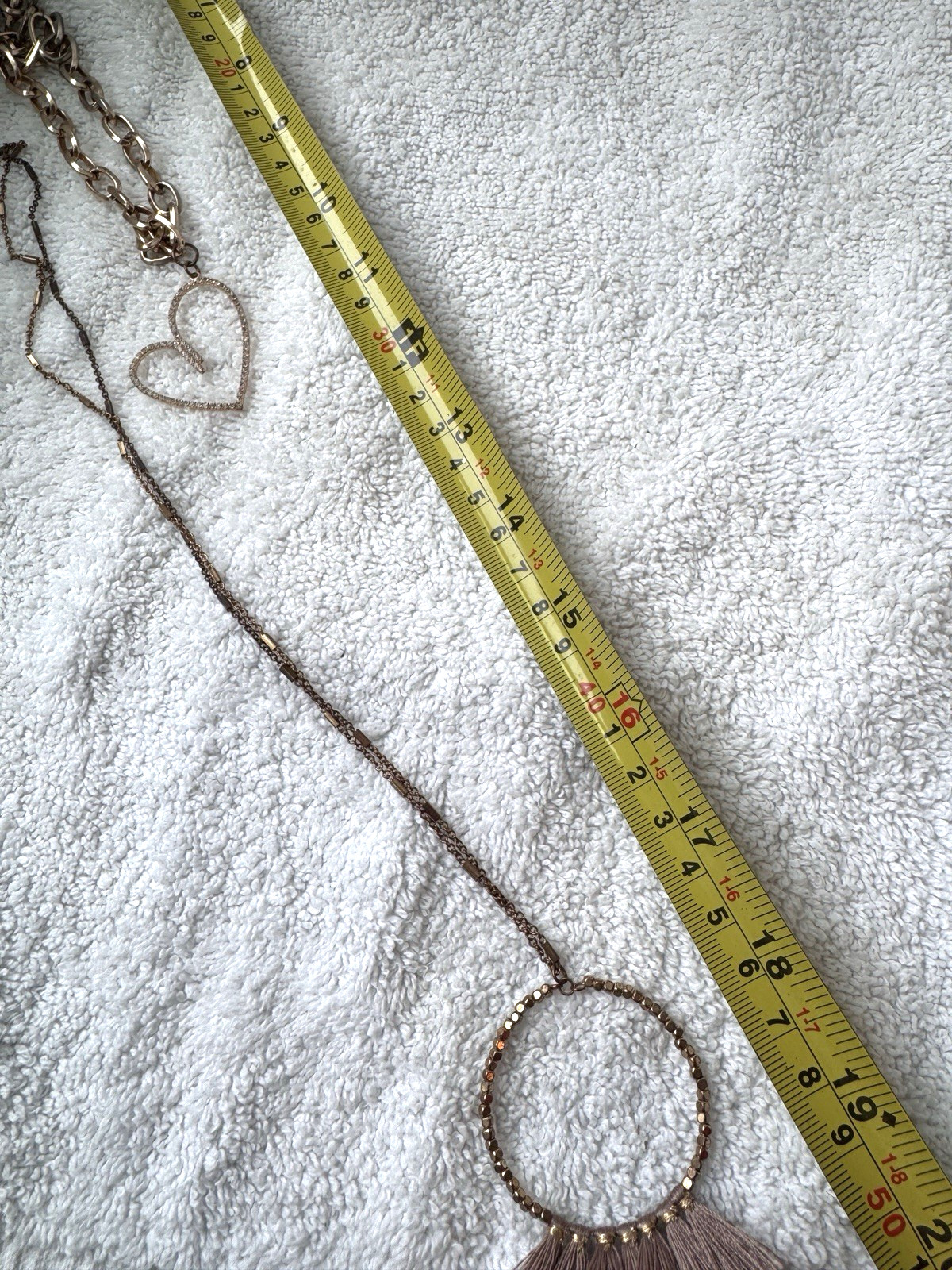 VTG HEART 1990s 2000s y2k Circle Modernist *2 Necklaces Stack* Lot Choker Unique