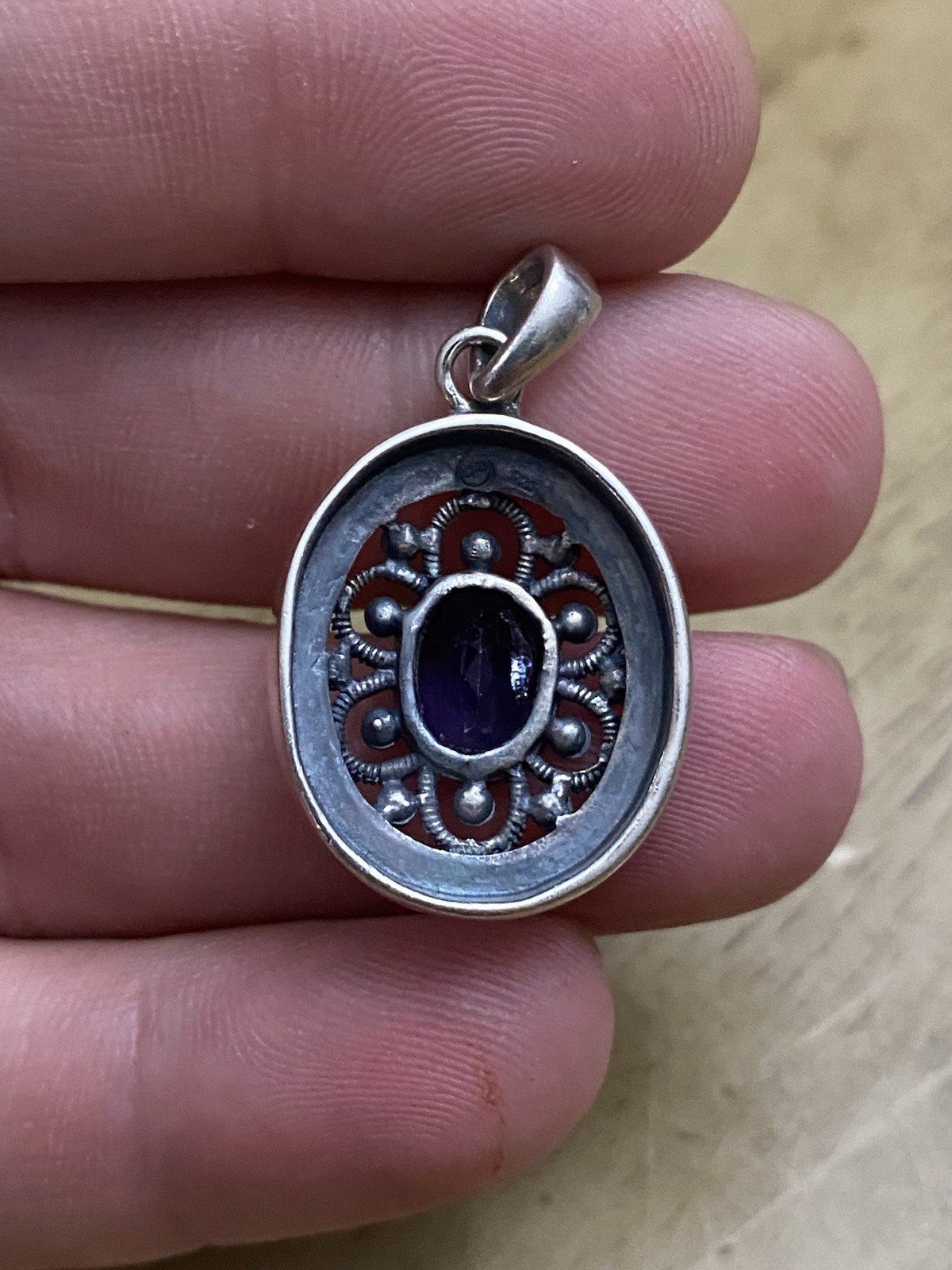 DOUG PAULUS dp STERLING SILVER 925 Signed Blue Iolite Dangle Drop PENDANT