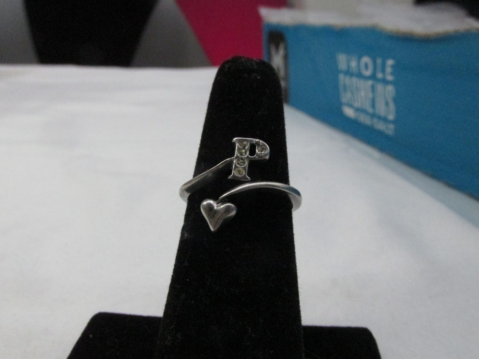 Vintage Sterling Silver Letter “P” Wrap Style Ring Sz 5.75 Marked 925 Adj #450