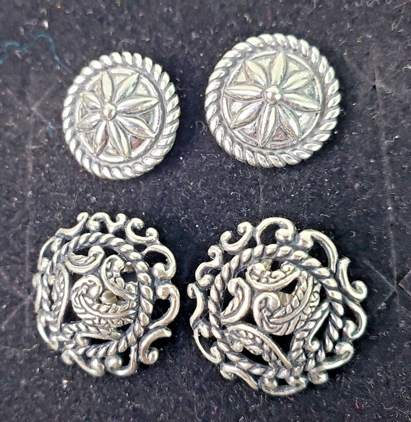 Pretty Carolyn Pollack Sterling Silver .925 Statement Stud Earrings
