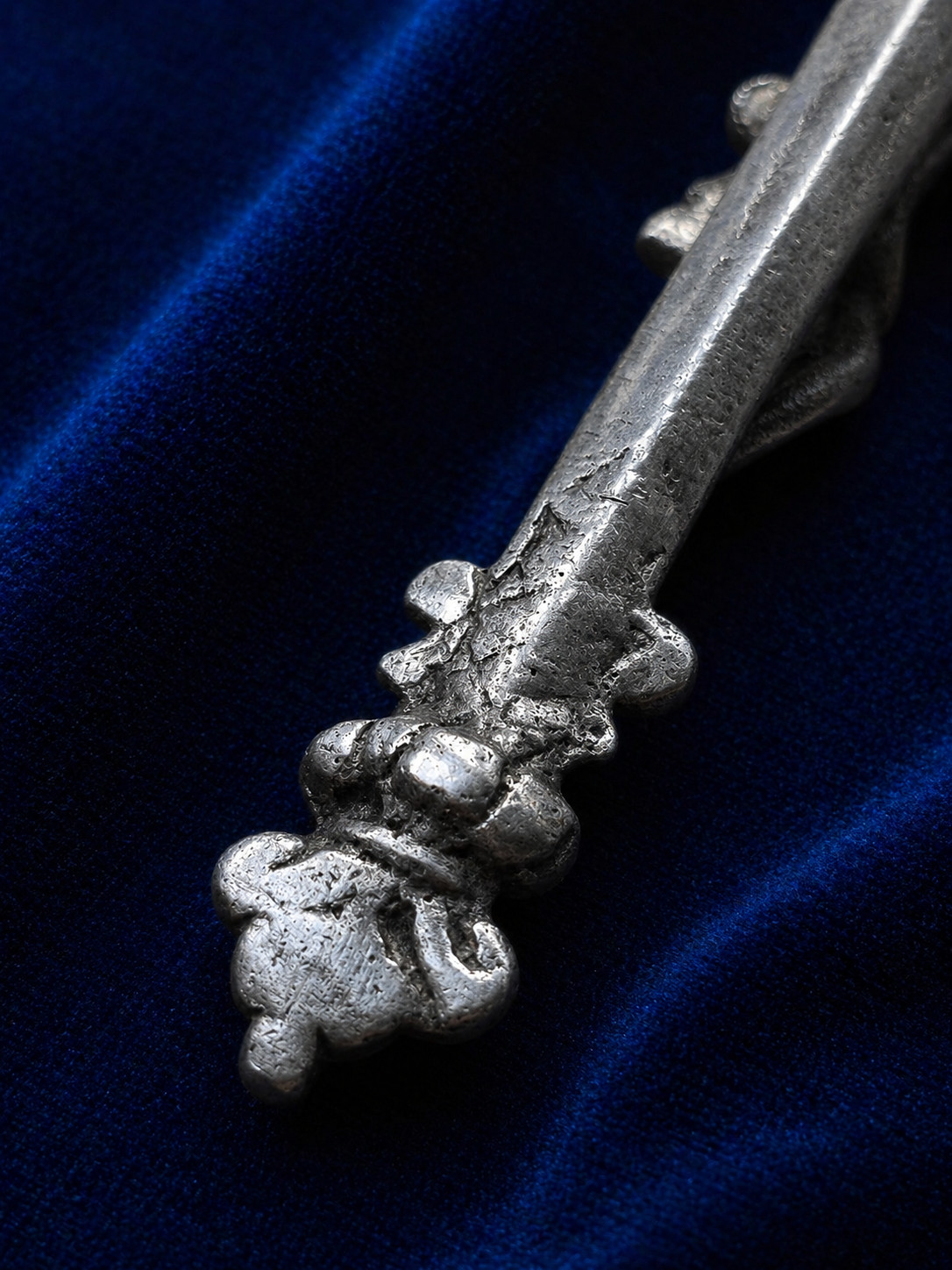 Large Antique Solid Silver Crucifix INRI Skull 18th Century Baroque Rare Religio
