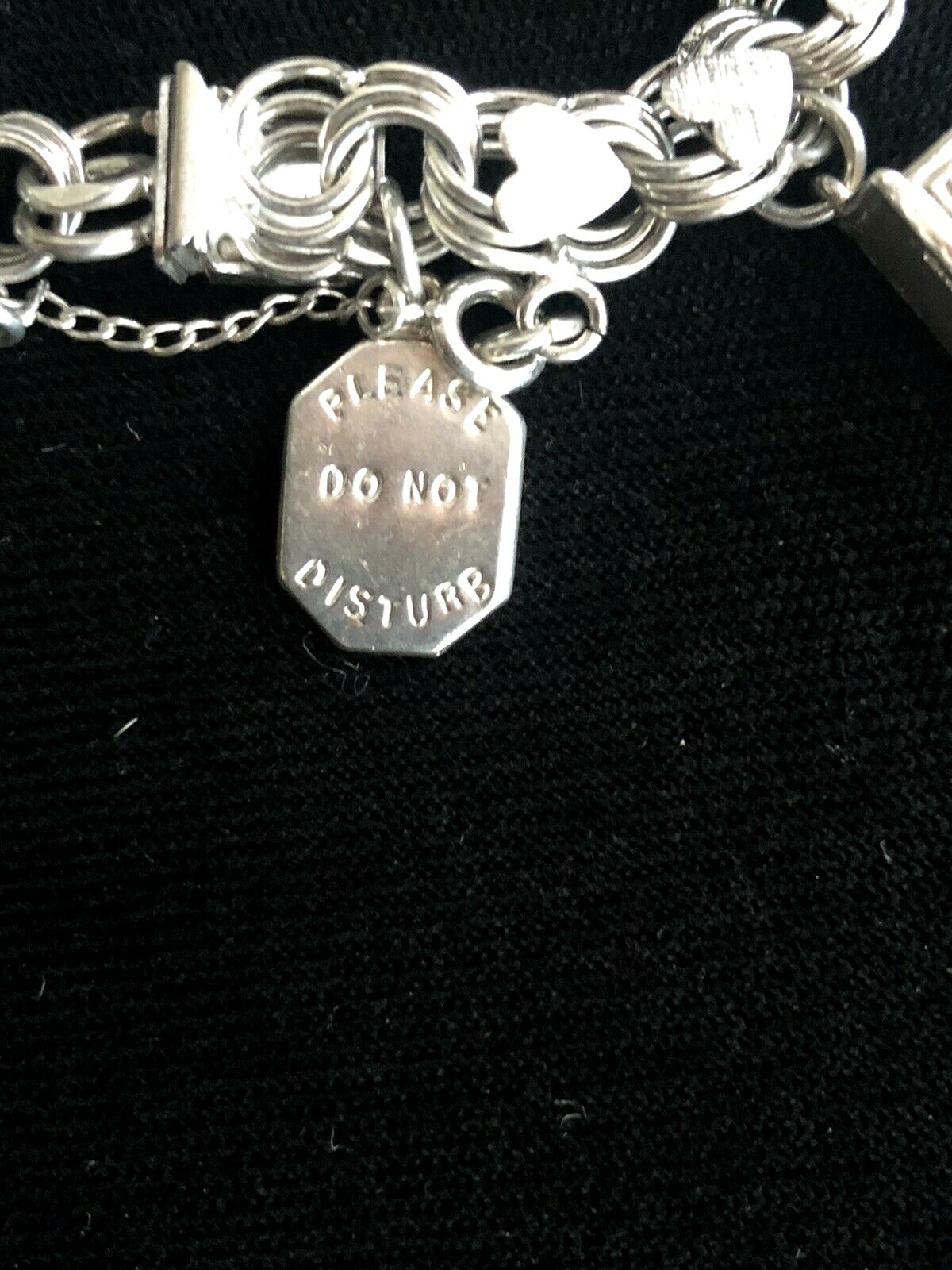 Vintage 1940s Sterling Silver Charm Bracelet Micky & Minnie Mouse