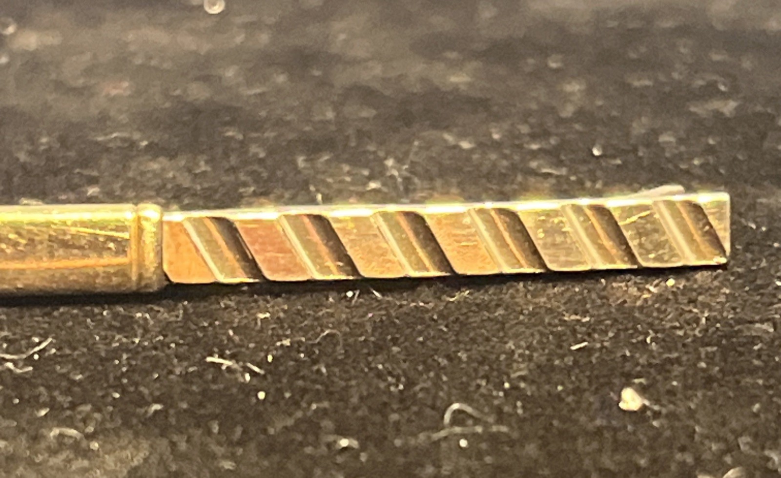 Vintage Hadley Fancy Collar Bar/Stay/Gold Plated Brass/Signed/USA/2 1/8 Inches