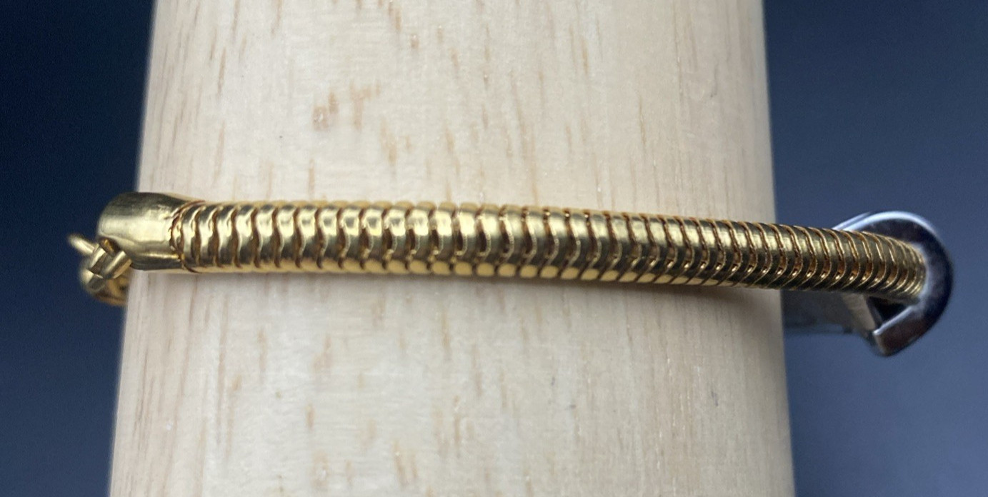 Monet Vtg Snake Chain Bracelet Gold Silver Tone Bar Accent 7.25″ Sister LOOK