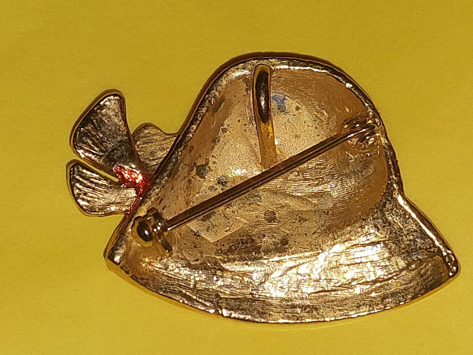 Red Jeweled Hat Brooch