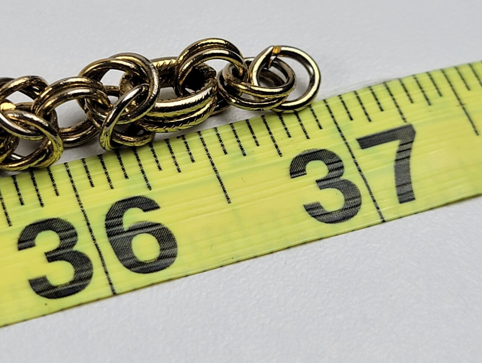 Vintage Silver And Gold Tone Fancy Chain Necklace 37 Inch Spring Ring Clasp