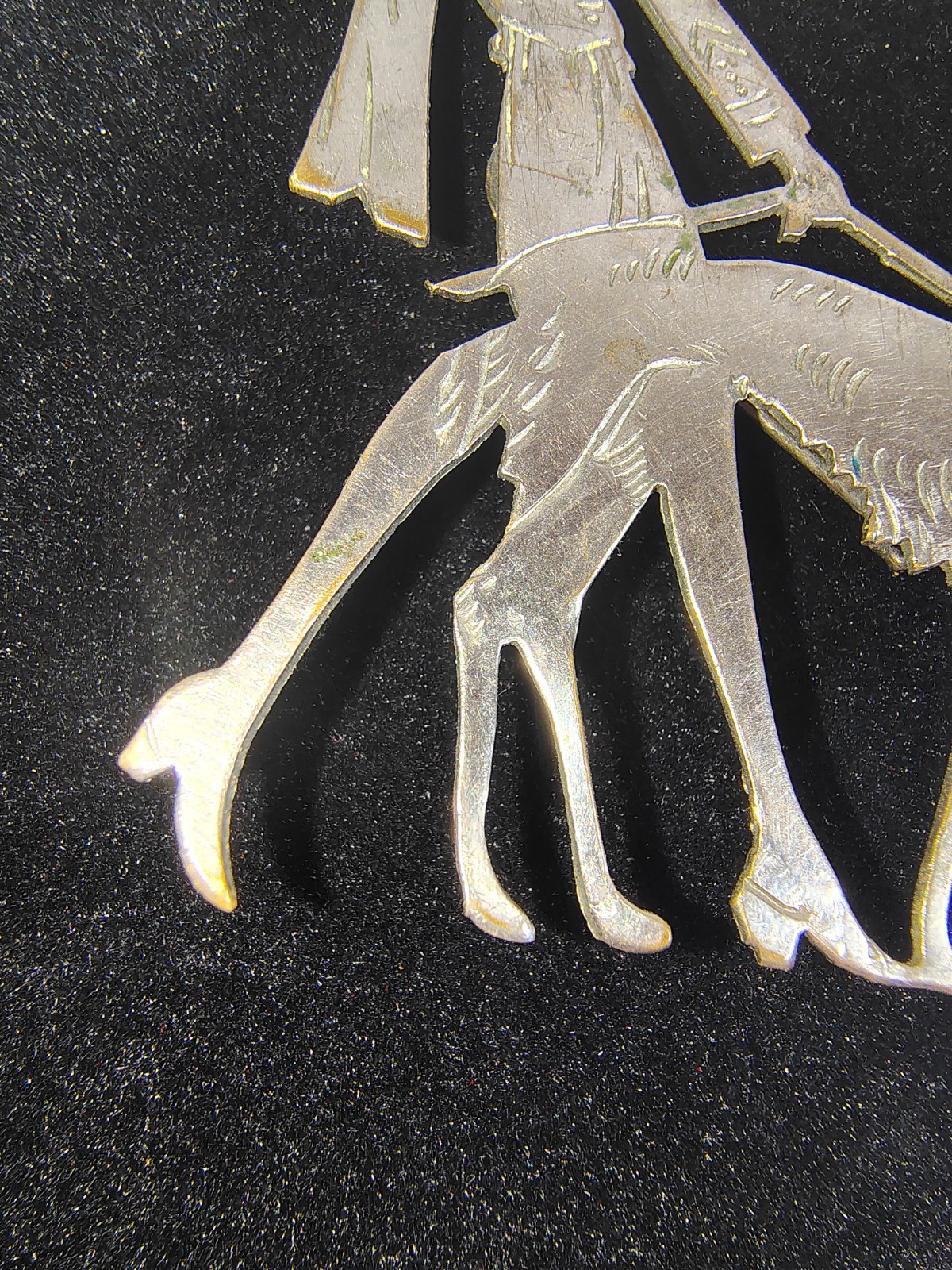 Vtg 1920s Vogue Art Deco Lady Walking Dog Brooch Pin Borzoi Antique Silver Tone