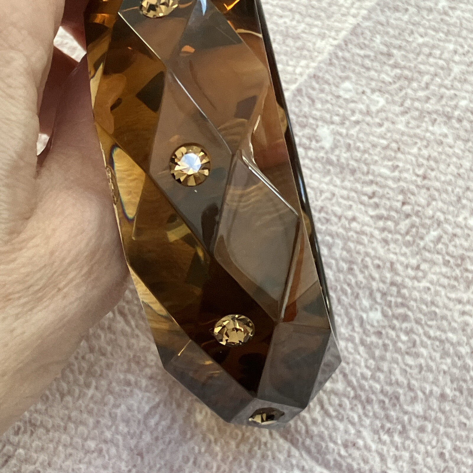 VINTAGE FACETED GEMS BANGLE BRACELET