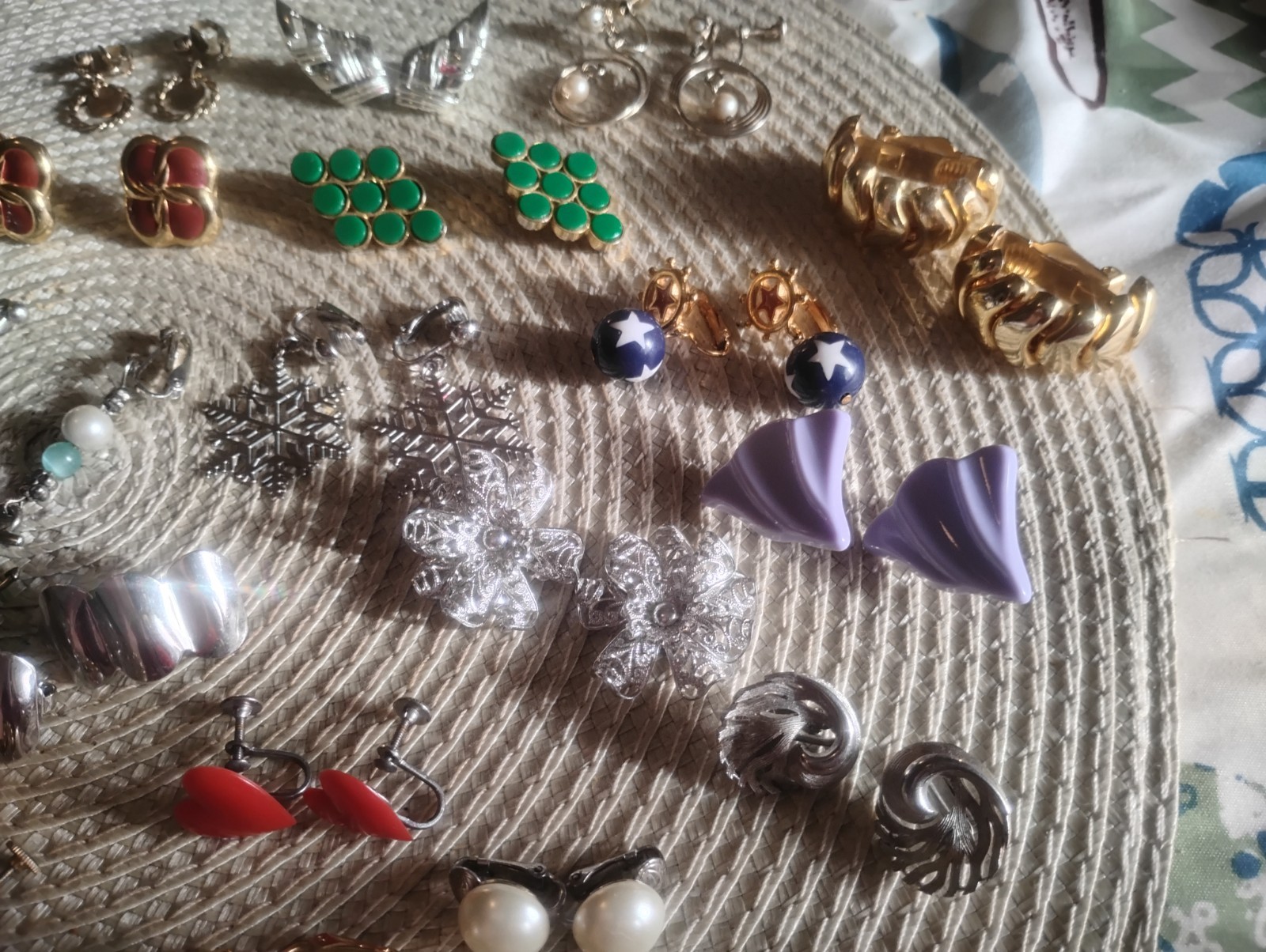 32 Pairs Of Vintage Clip On Earrings