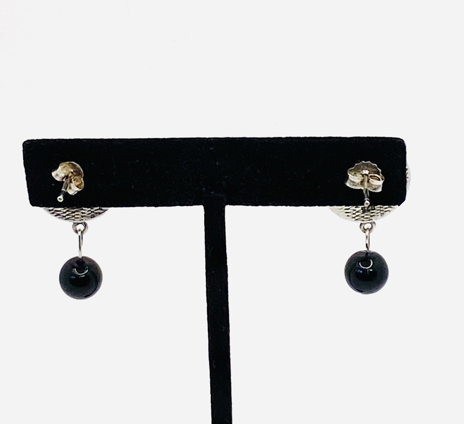 925 Earrings Dangles Geometric Art Deco Vintage Pierced 6.69g