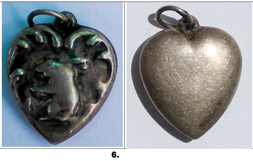 Vintage 1940s Sterling Silver Puffy Heart Charms WWII Sweetheart CHOOSE ONE