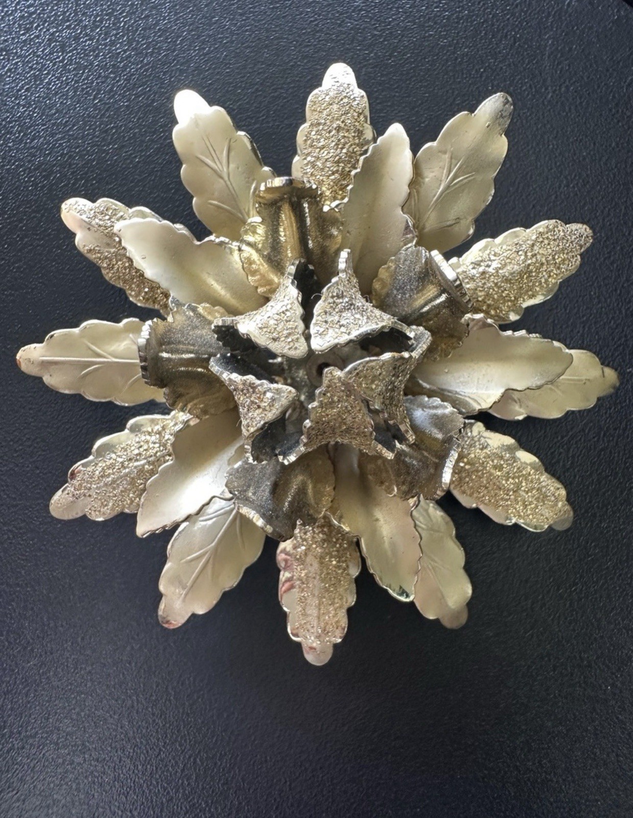 Vintage CORO gold-tone flower brooch