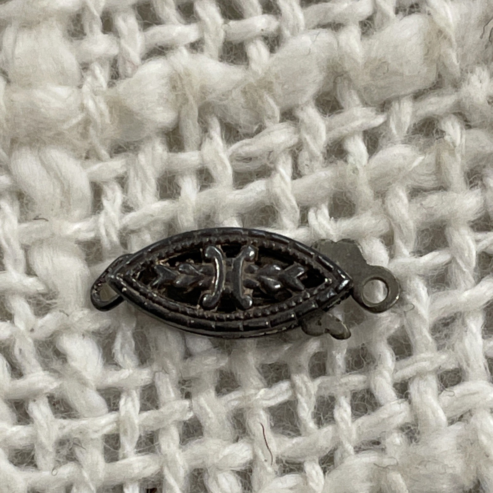 Vintage Sterling Silver 925 Ornate Floral Hook & Eye Clasp