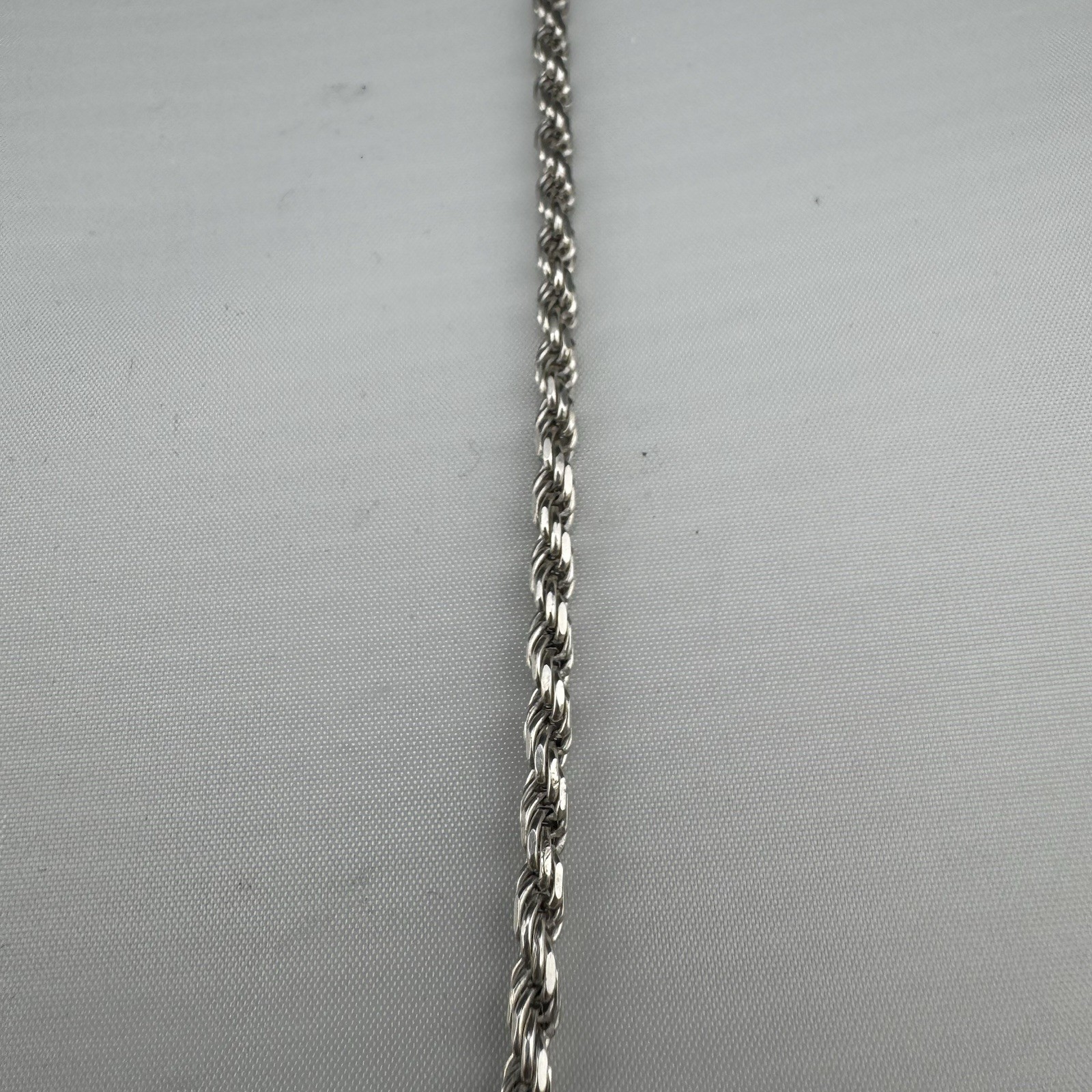 Sterling Silver 925 Twisted Rope PLUX Italy Marked 23.5″ Necklace 21.4g