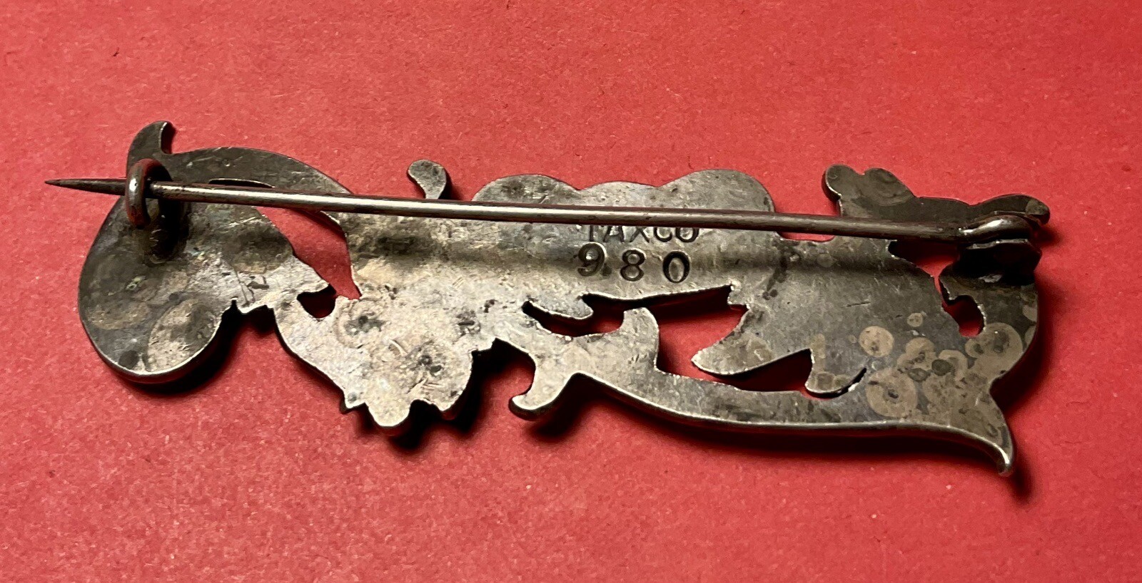 A Vintage Silver Brooch With .980 Parts Silver. Made In Taxco Mexico.