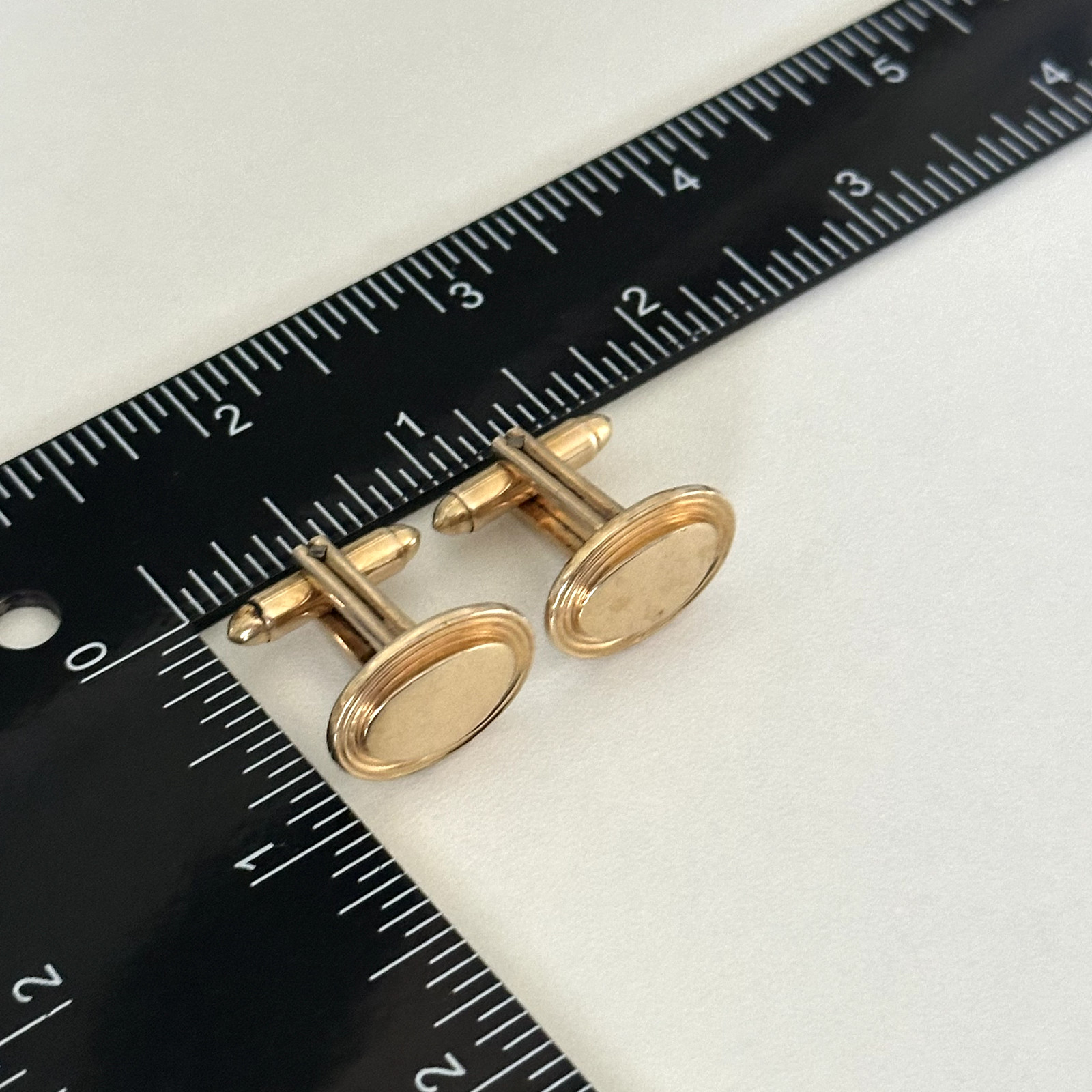 Vintage Hadley USA 12K Yellow Gold Filled Oval Bullet Back Cufflinks