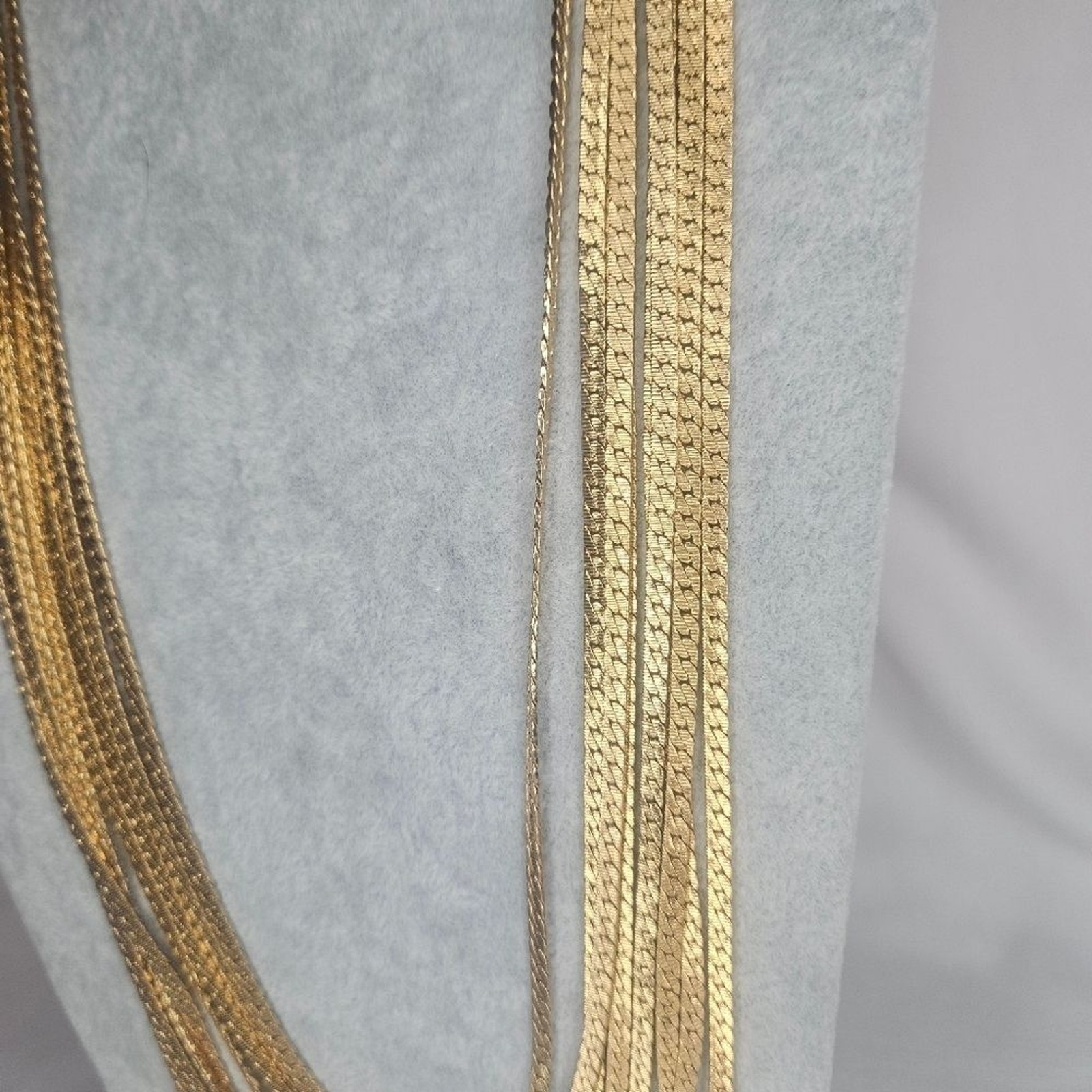 Vintage Monet Brushed Gold Tone 8 Strand Chain Necklace EUC 27″ – 34″ 60s-80s