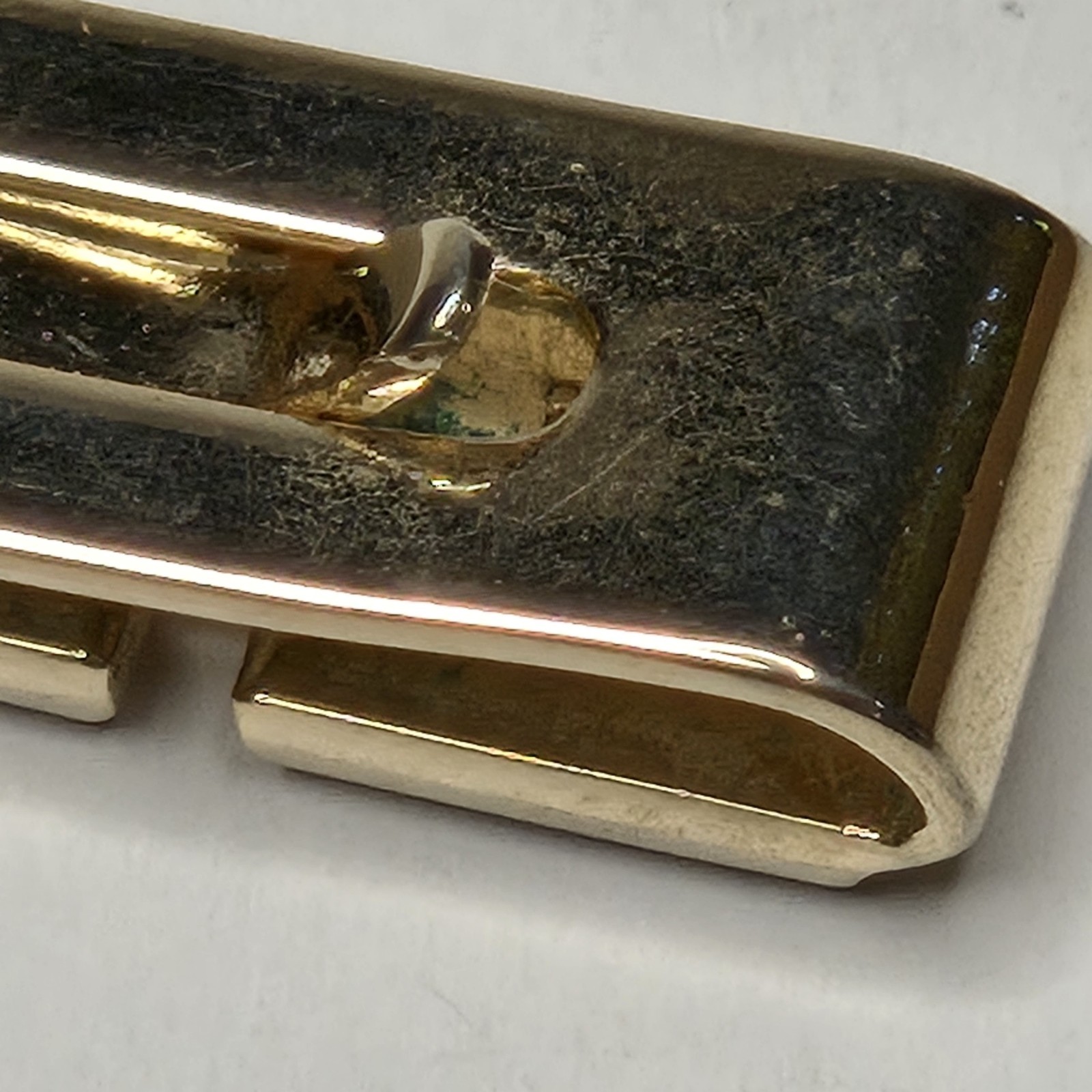 Vintage Swank Gold Tone Tie Clip Geometric Brick Watchband Link Mid Century MCM