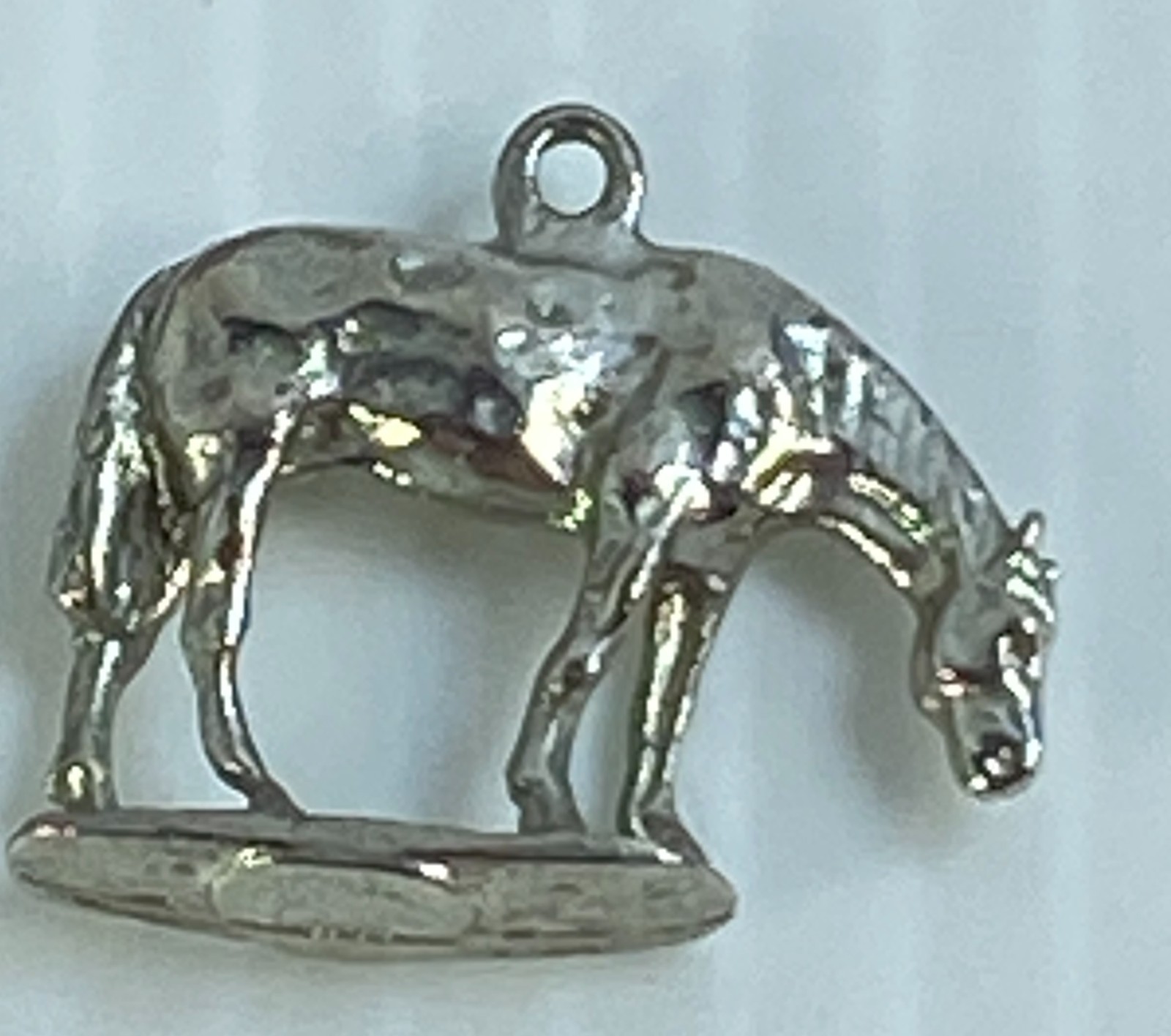 Equestrian Horse Charm Sterling Silver 3D Pendant 3.58G Vintage
