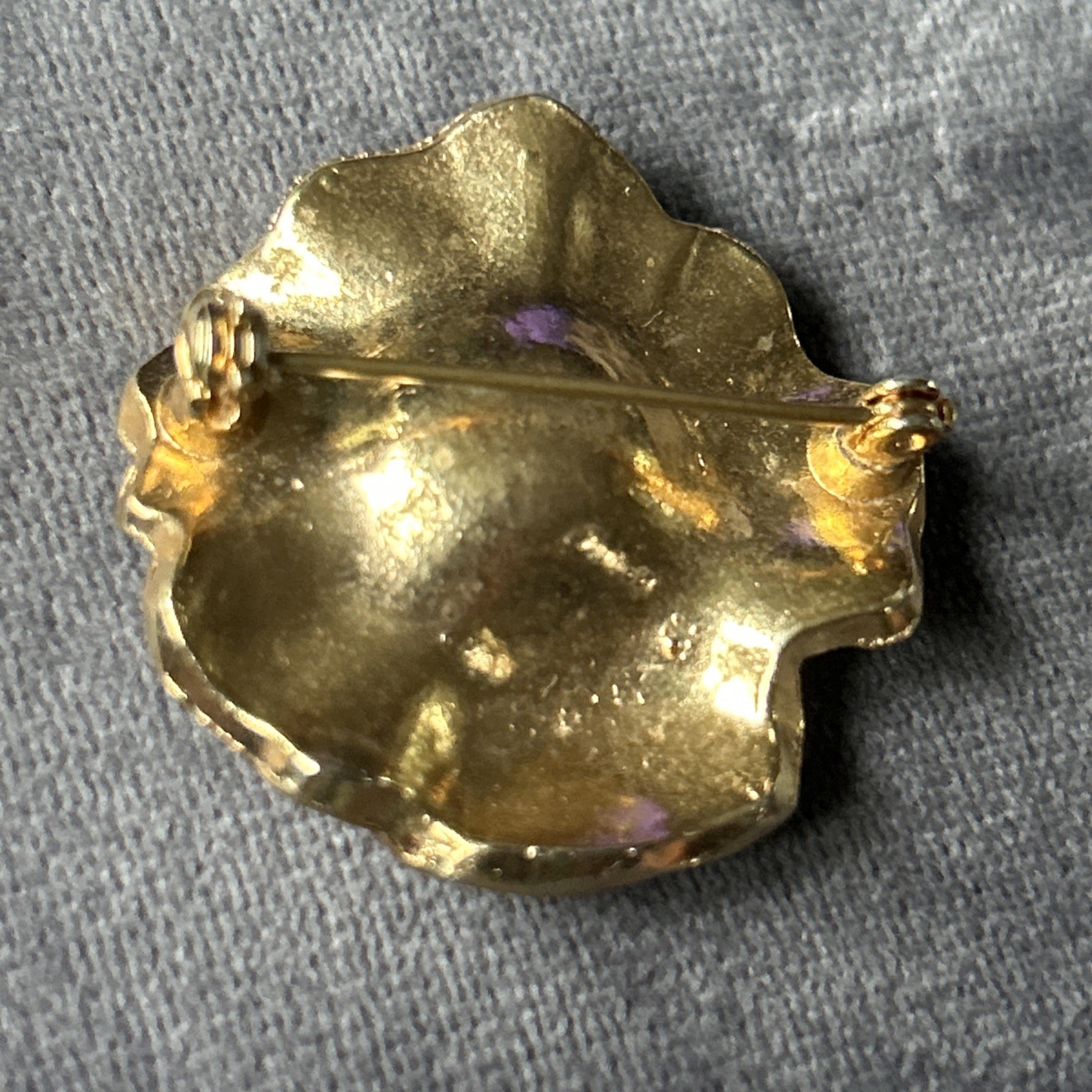 Vintage Pansy Brooch With Faux Pearl Accent