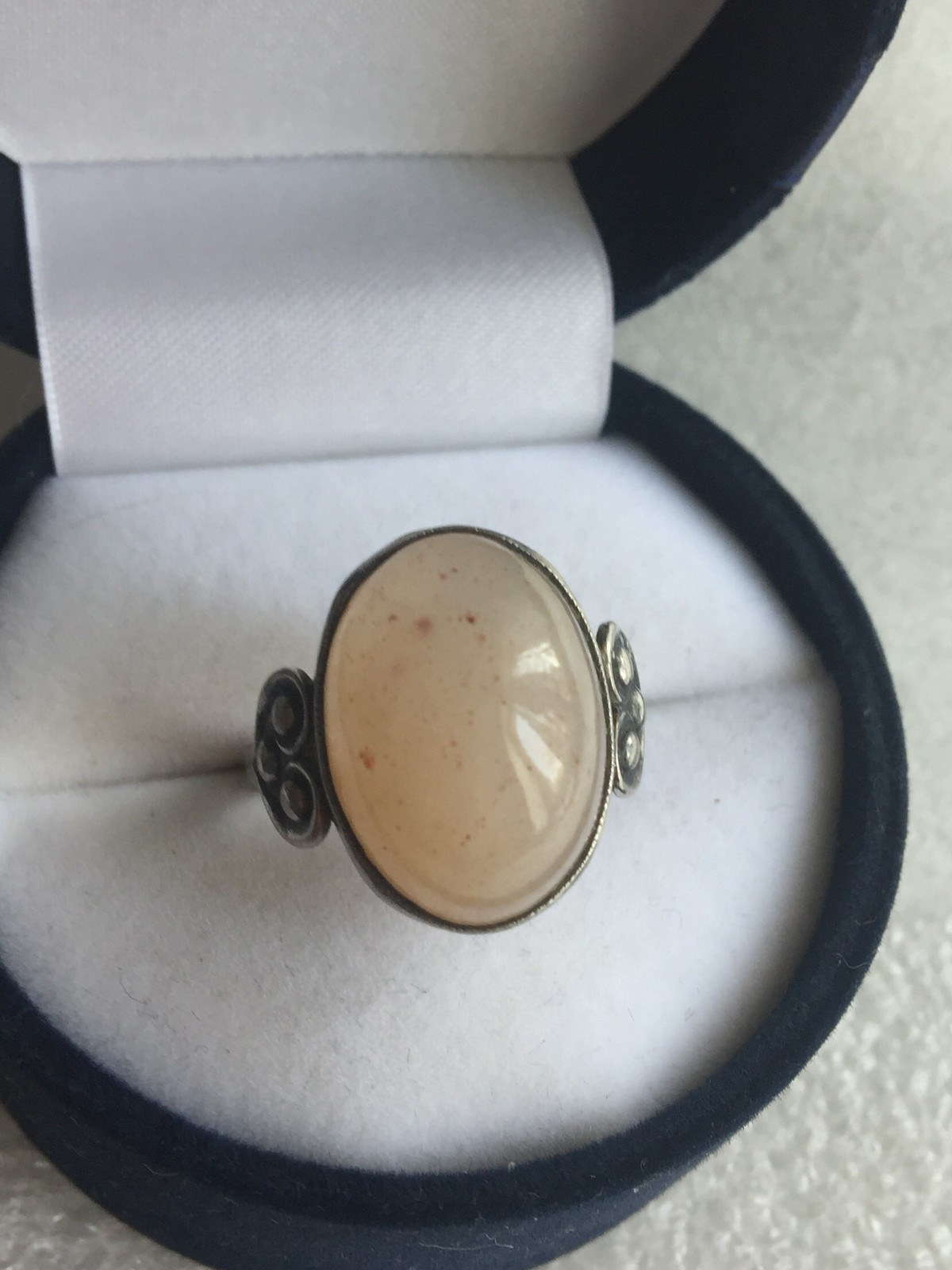 Rings USSR Rings Vintage Soviet Silver 875 Russia pink beige quartz
