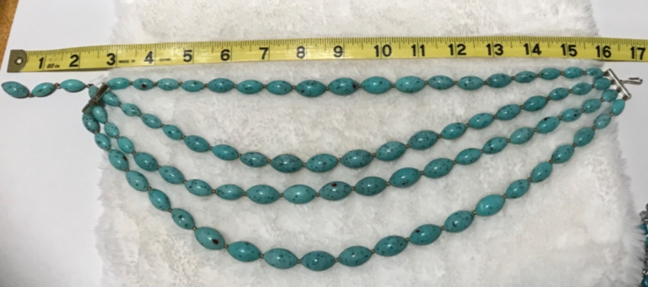 Vintage 15 Pieces Faux Turquoise Costume Jewelry Necklace Earrings Bracelets