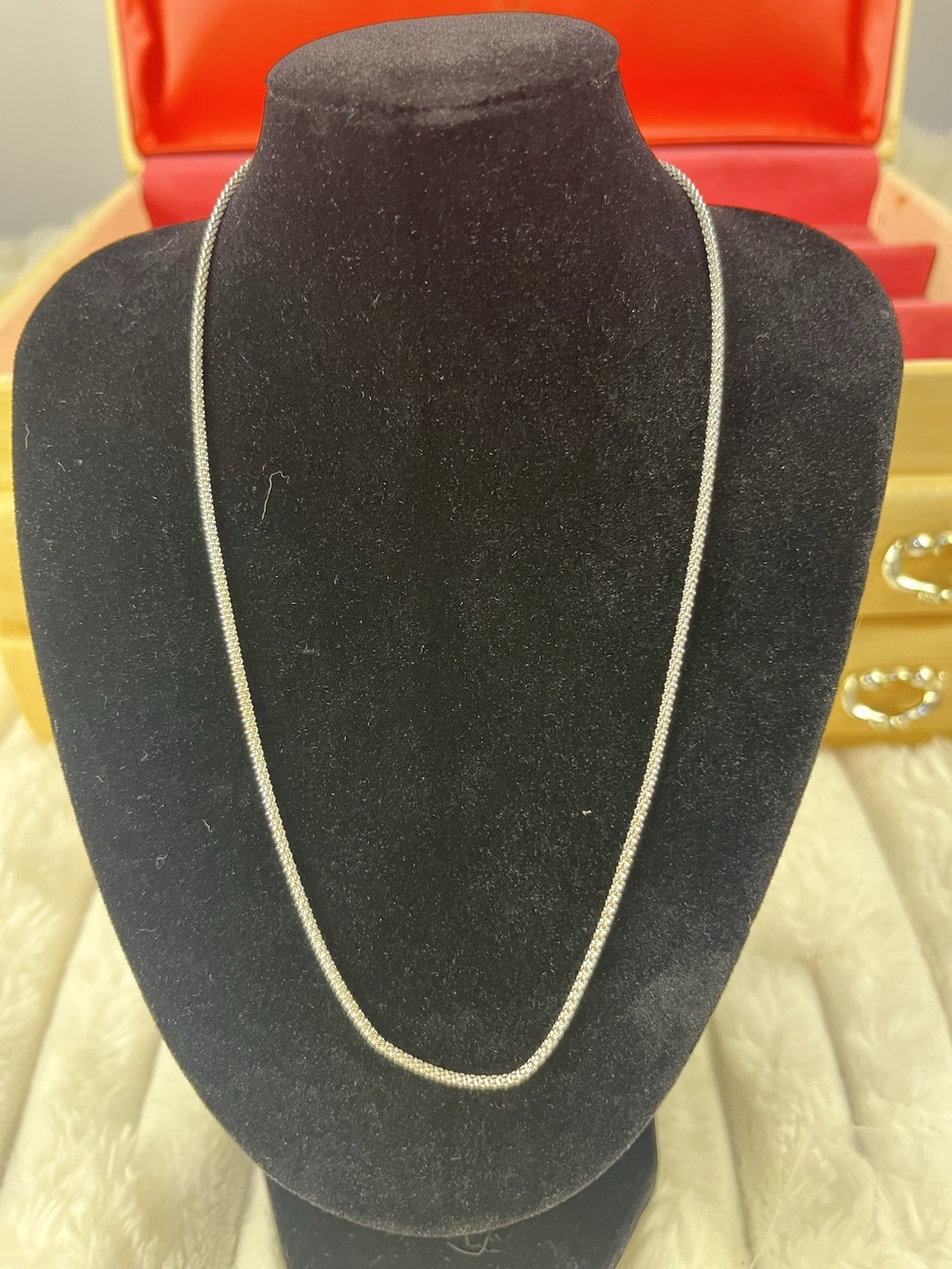 Vintage Sterling Silver 925 Popcorn Chain 16”
