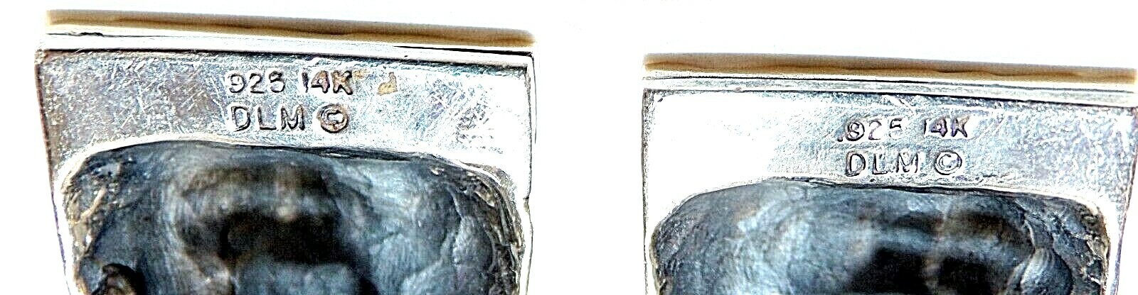 AMAZING DIAN MALOUF Signed 14K YELLOW GOLD & Sterling Silver CLIP ON EARRINGS