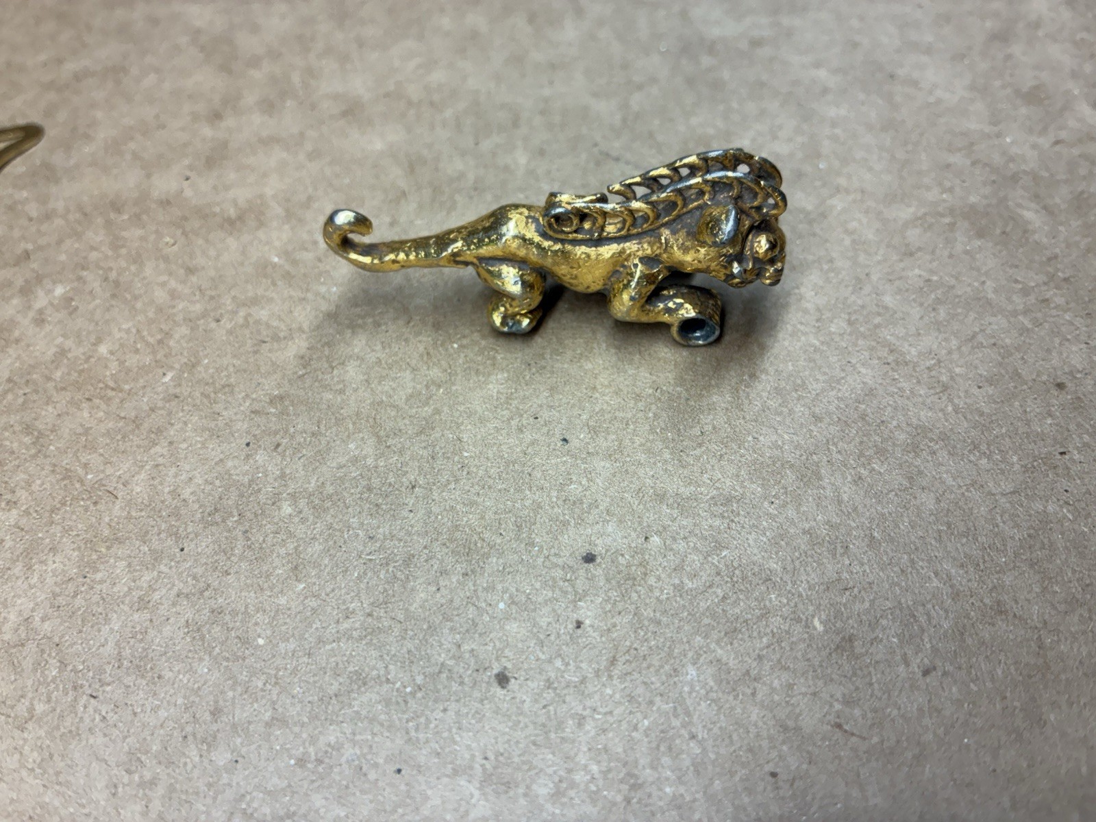 Vintage Signed Alva Studios tiger pendant Aztec Inspired Gold Tone Statement