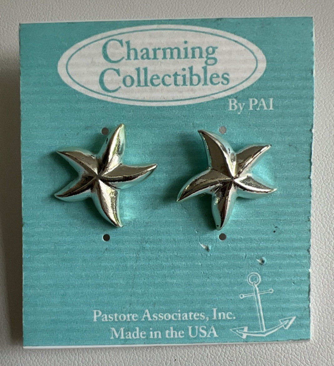Lot Of 7 Vintage Charming Collectibles Beach Shells Pierced Earrings NOS