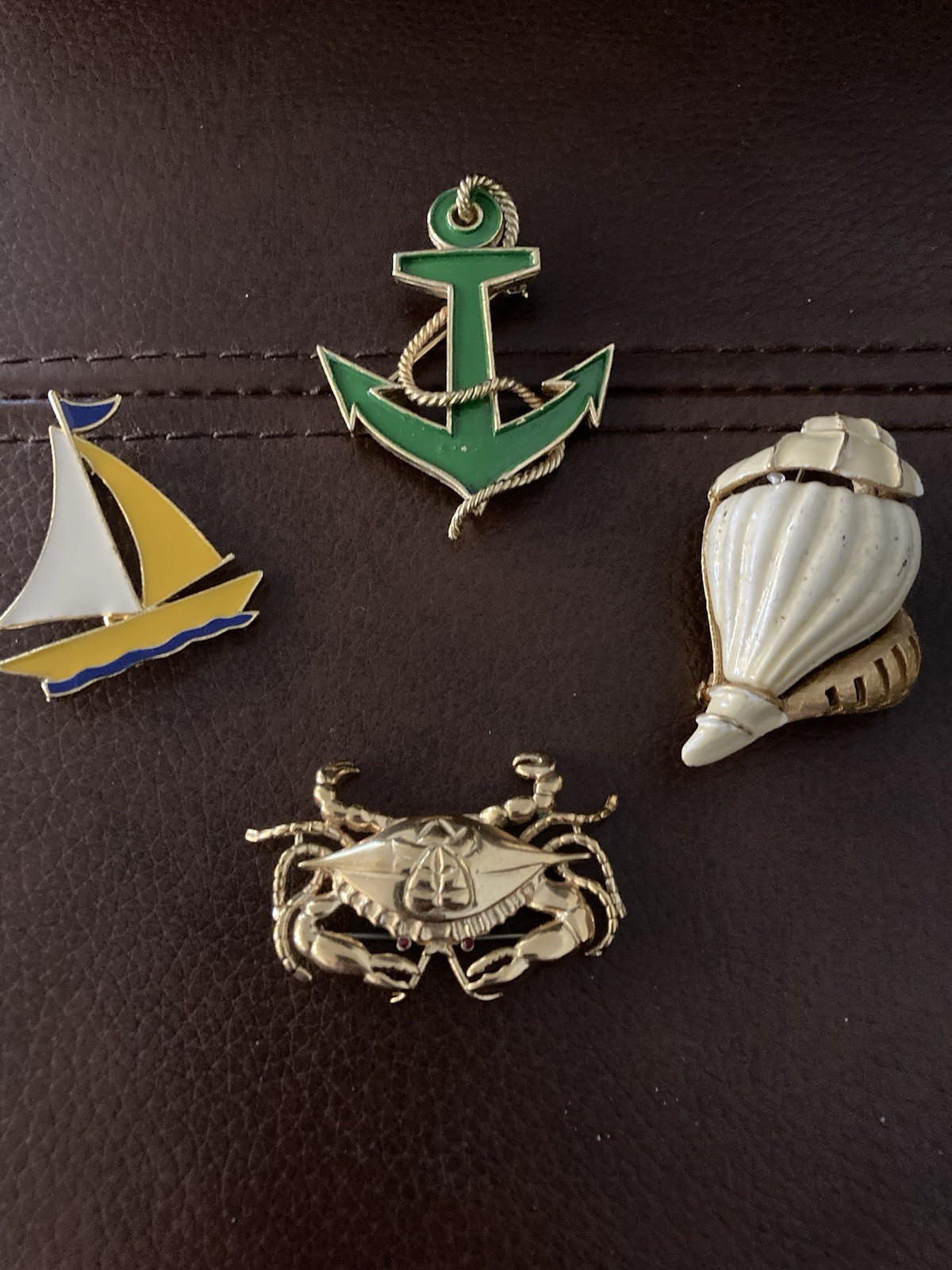 Ocean Themed Brooches Trifari Anchor Tacoa Sailboat Etc