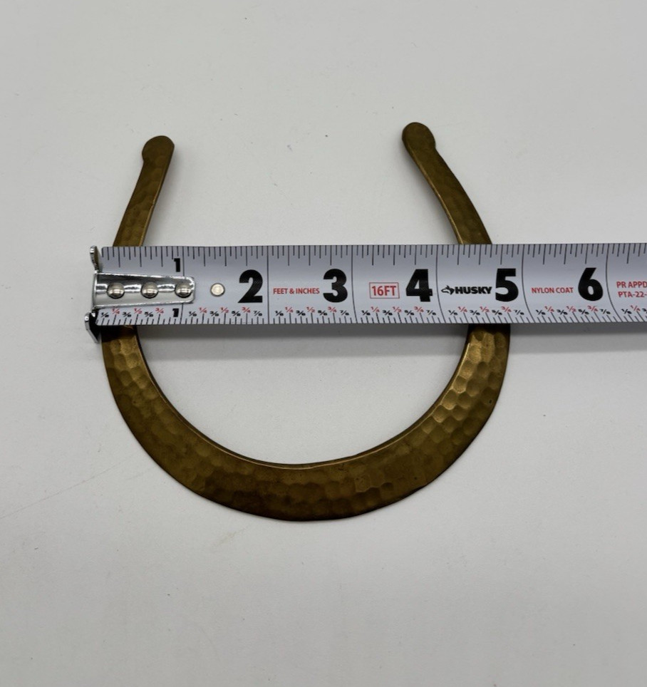 Vintage Hammered Brass Collar Necklace Choker 70’s Boho Brutalist (N) NOTE