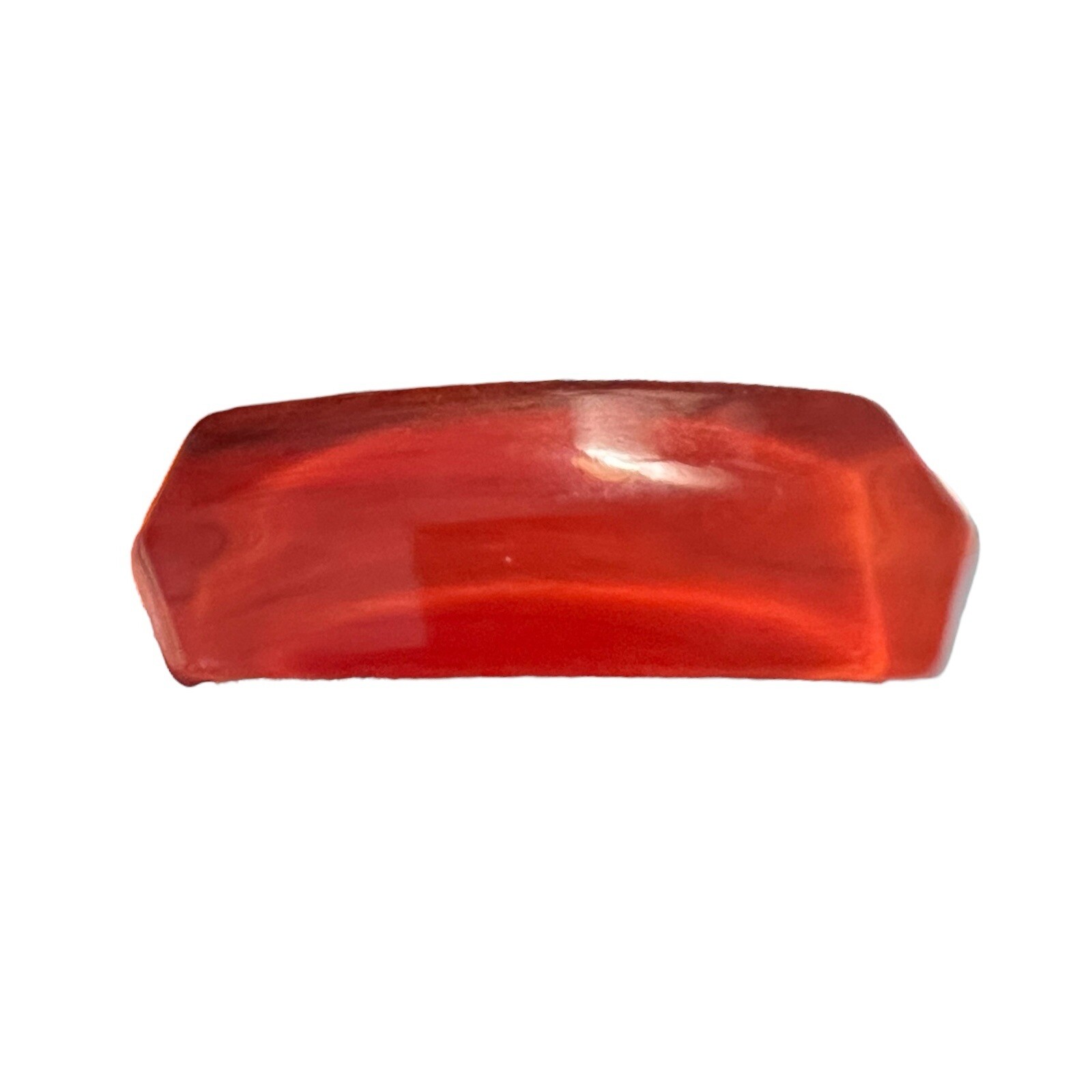 Vintage Chunky Redish Orange Brown Resin Lucite Square Bangle Bracelet Geometric