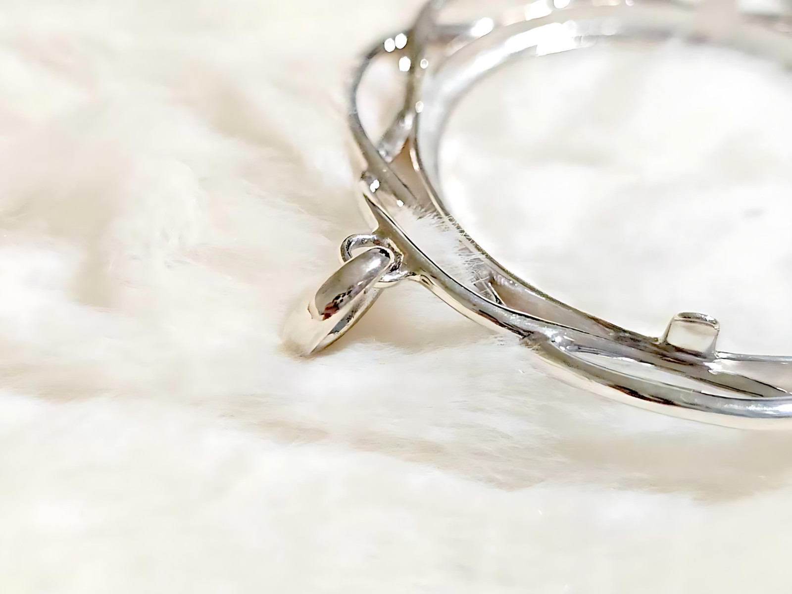 925 Sterling Silver Prong Back Braided Edge Bezel for 39mm Coins Mexican Cien