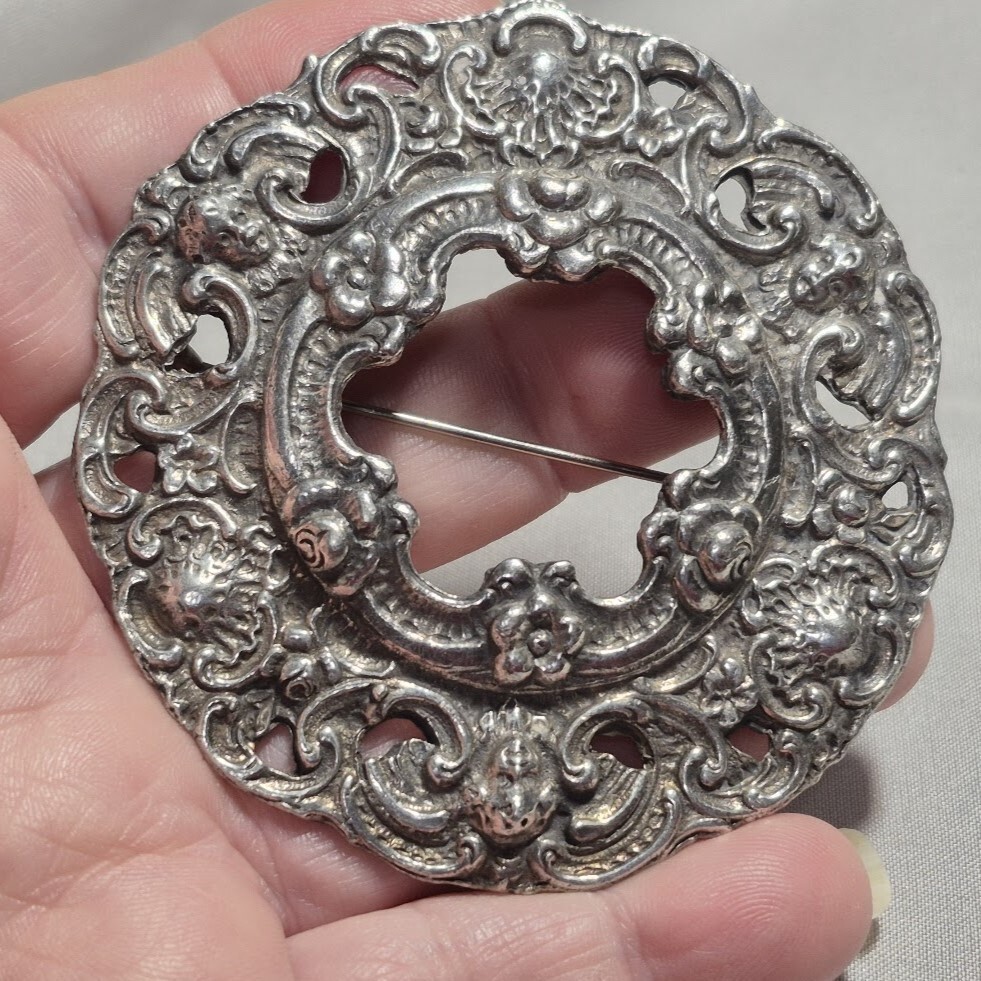 Norway Brooch Pewter Pendant Marked TINN Ca 1960-70s Hand Made A. HOLTHE