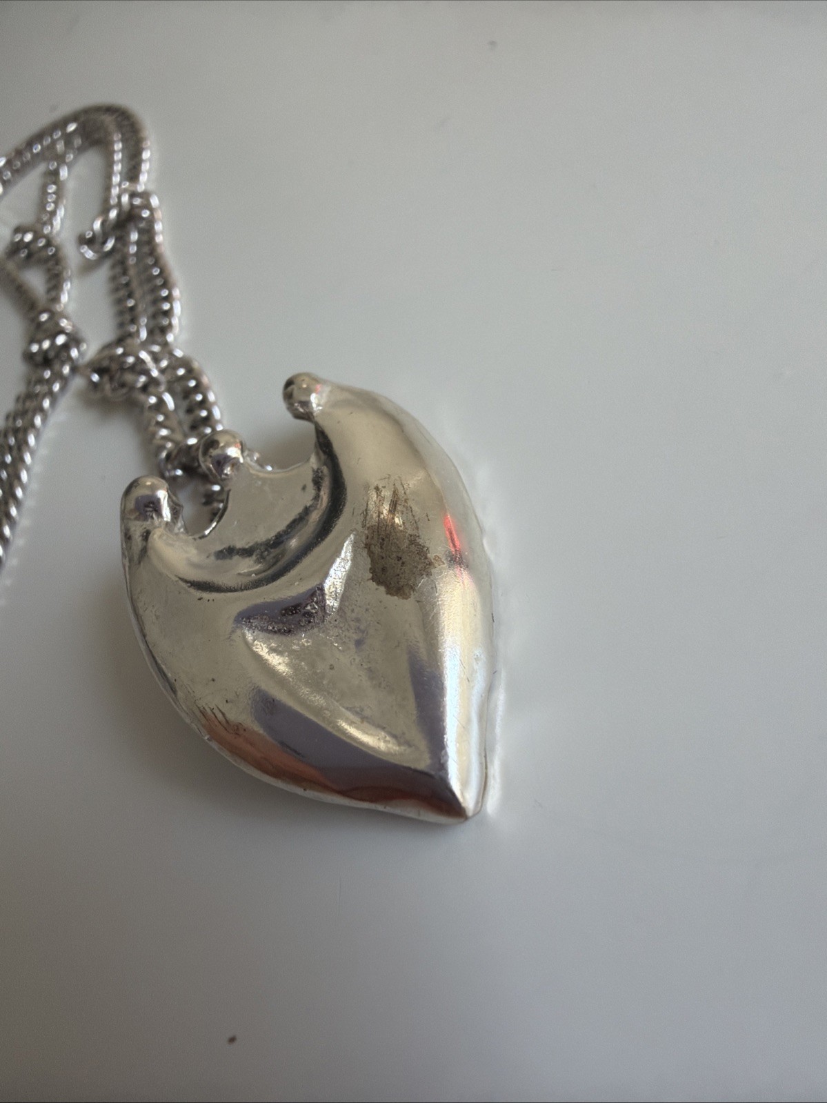 Vintage Heart 3 People Person Silver Charm Necklace Chain Jewelry Lela Angel CIN