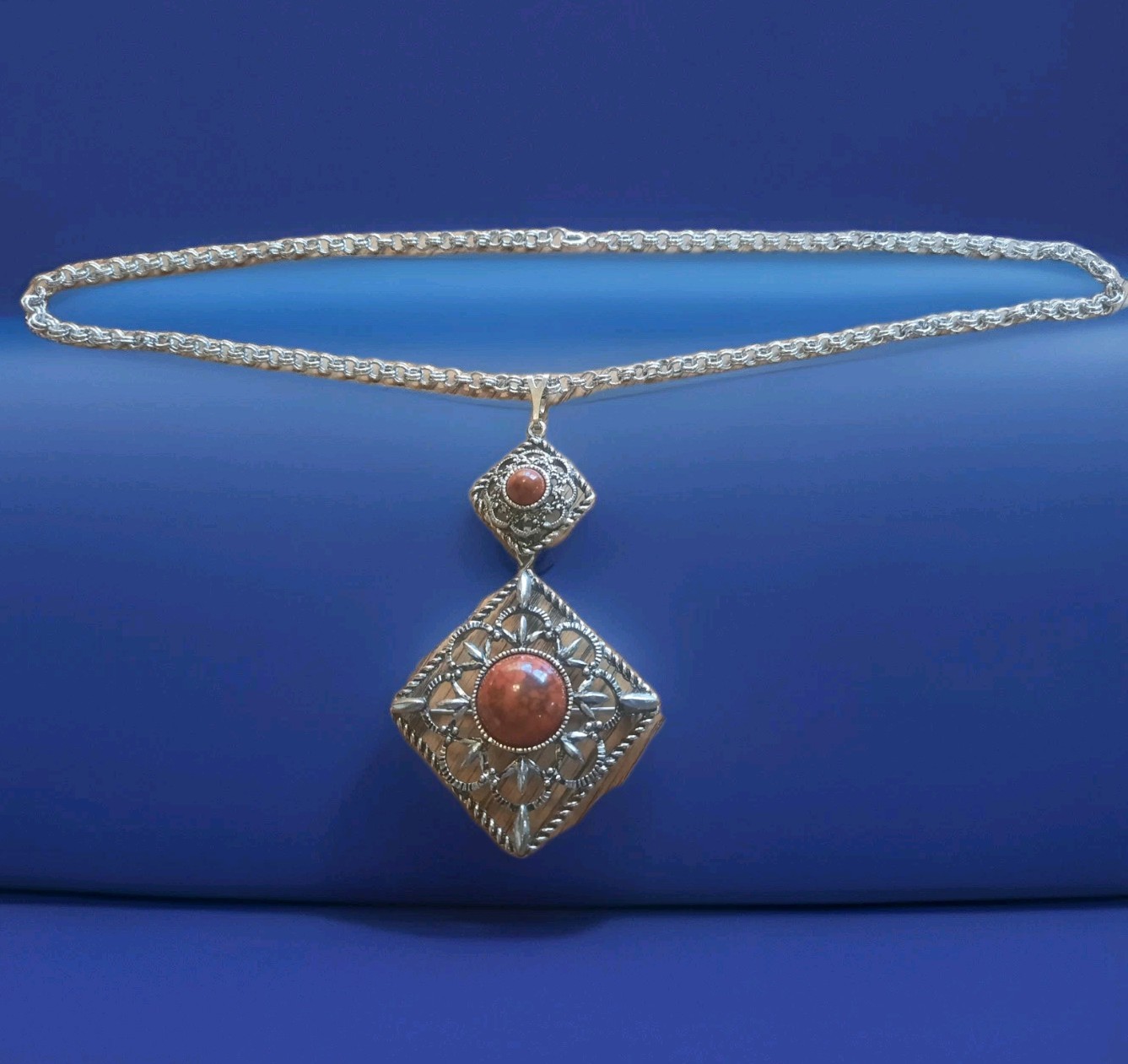 VTG💖 Sarah Coventry 1978 “Inca Fire” Convertible Necklace & Brooch Set